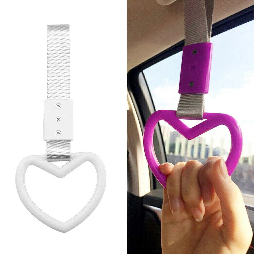 White JDM Tsurikawa Ring Handle Strap for Train Bus Drift Charm