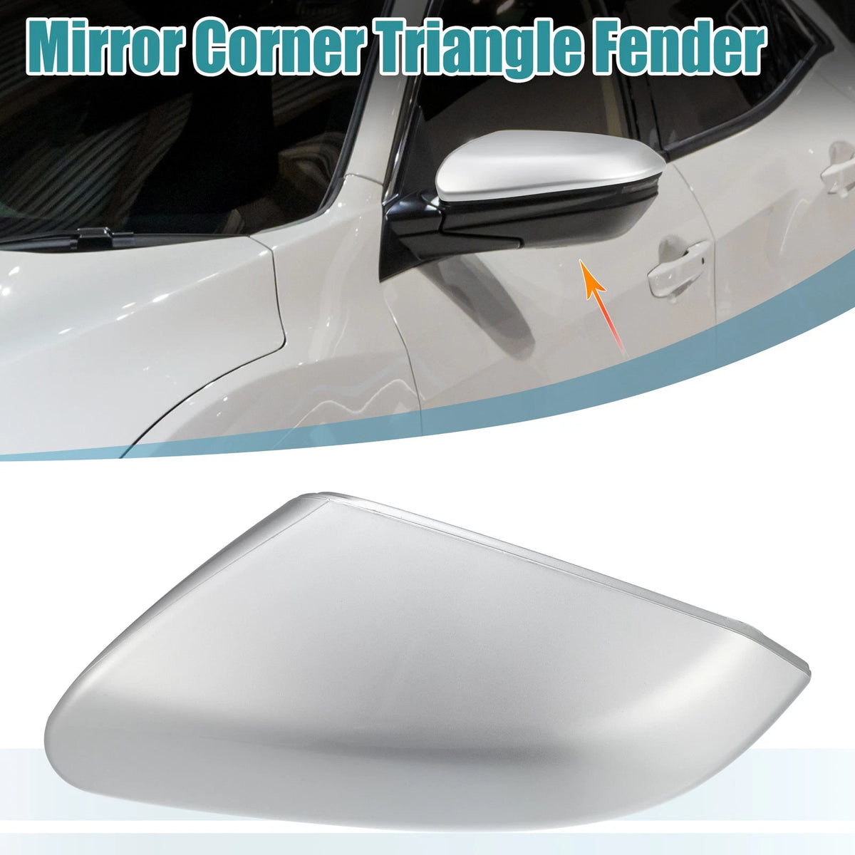 Mirror Corner Triangle Fender Cover Left for Honda Civic (2016-2019) Silver
