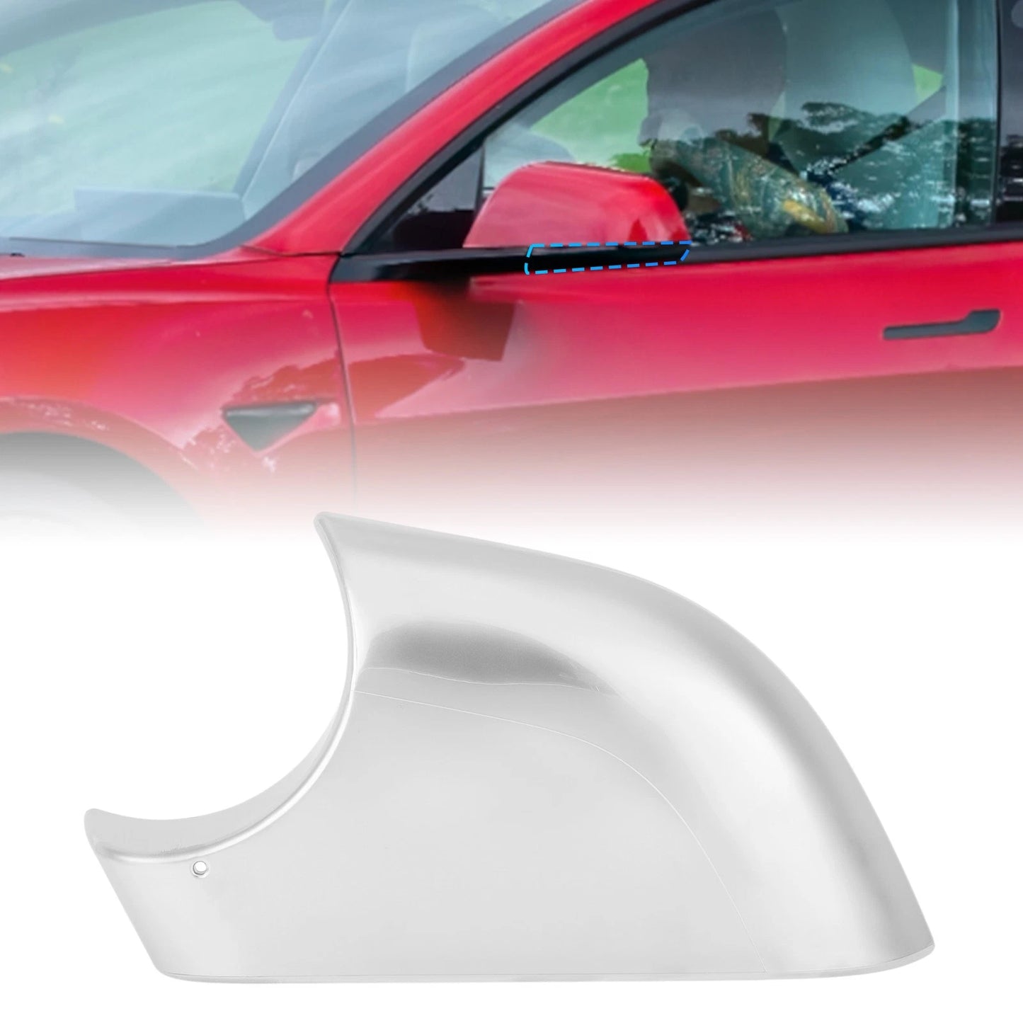 Left Driver Side Chrome Mirror Lower Cover for Tesla Model 3 (2017-2024)