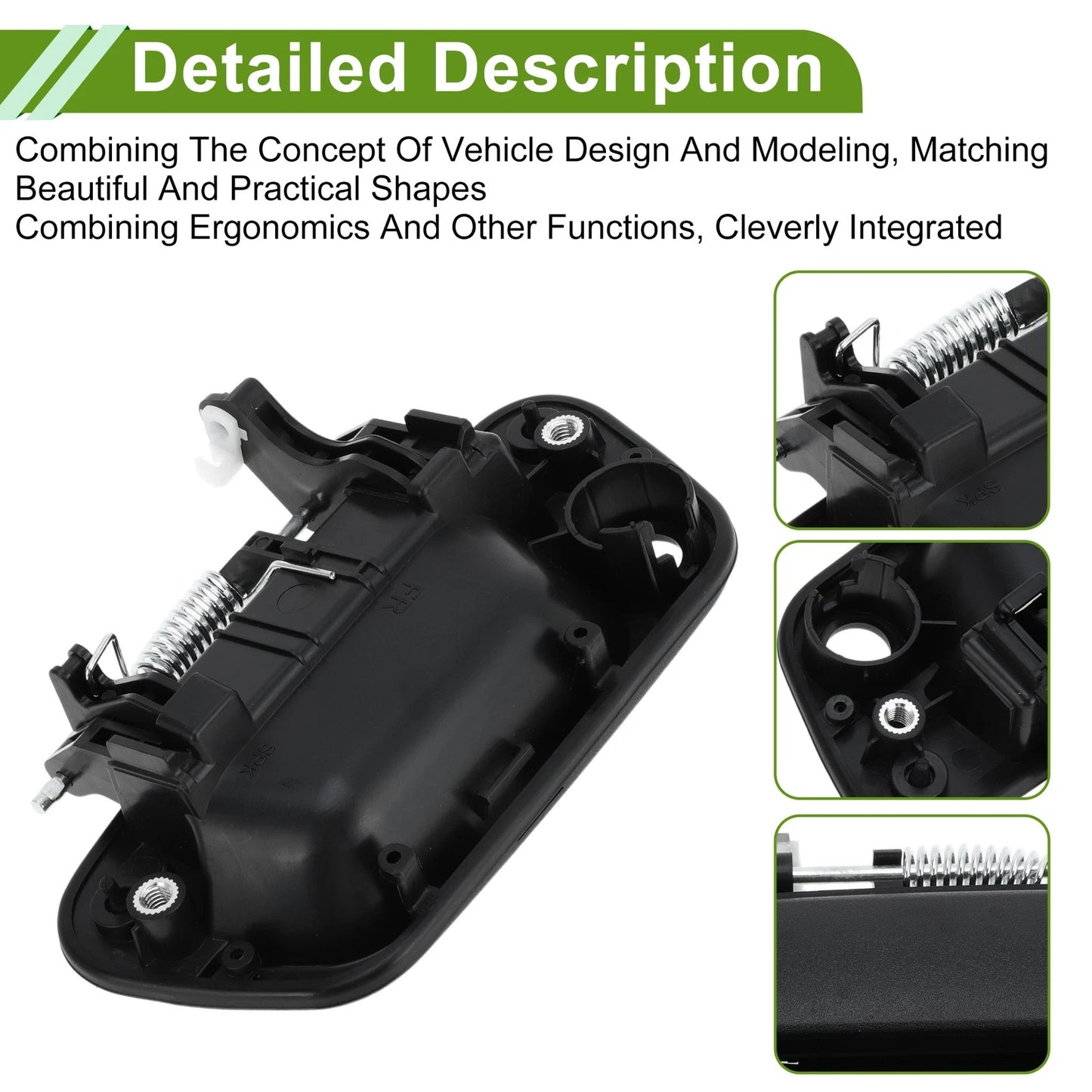 Exterior Door Handle for Chevrolet Spark (2013-2016) Black Front Right