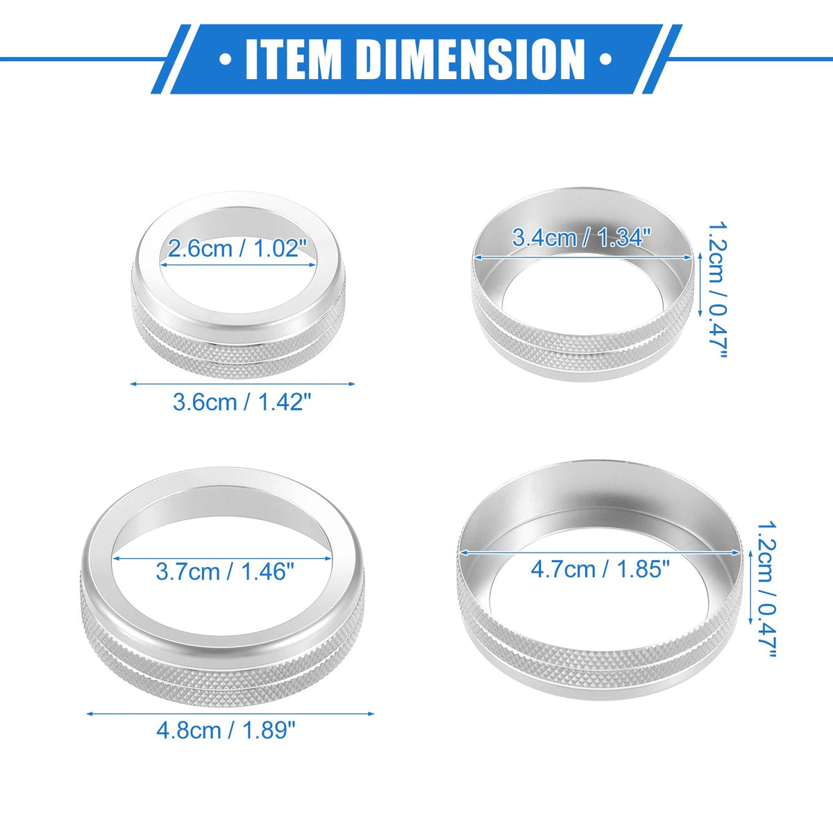 4Pcs AC Audio Volume Tune Switch Knob Covers for Ford F150 (2021-2023)