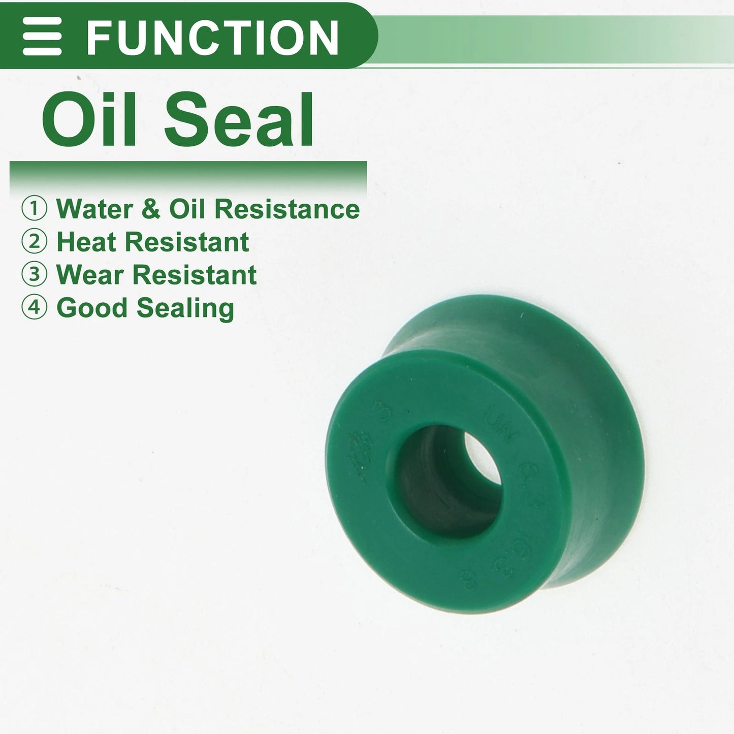 Oil Seal Rotary Shaft Seal TPU 6.3x16.3x8mm Green 5 Pcs for Vehicle