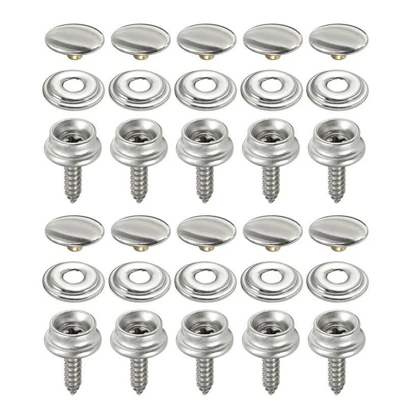 30pcs Snap Fastener Stainless Steel for Canvas Tent Boat Marine