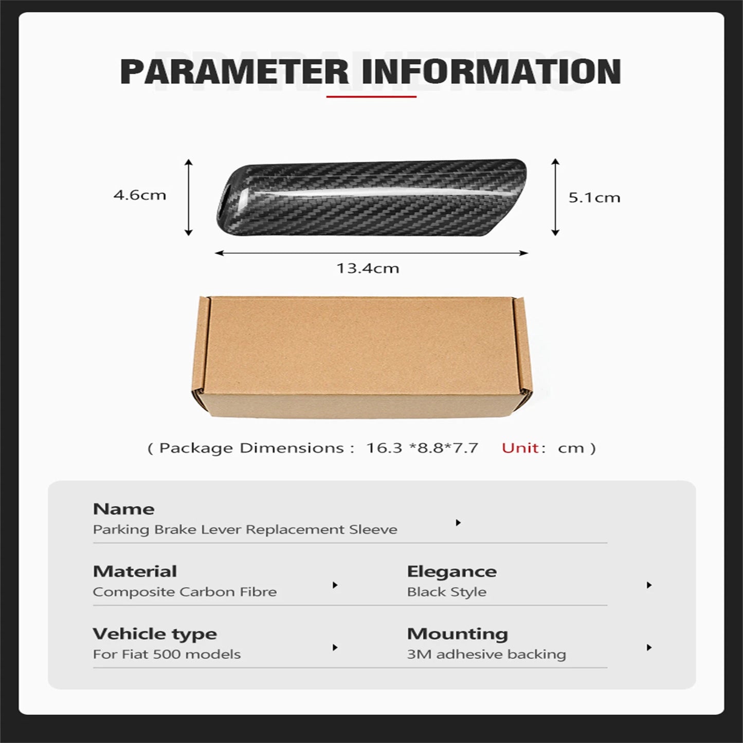 Parking Brake Lever Sleeve Trim for Fiat 500 Abarth 2008-2023