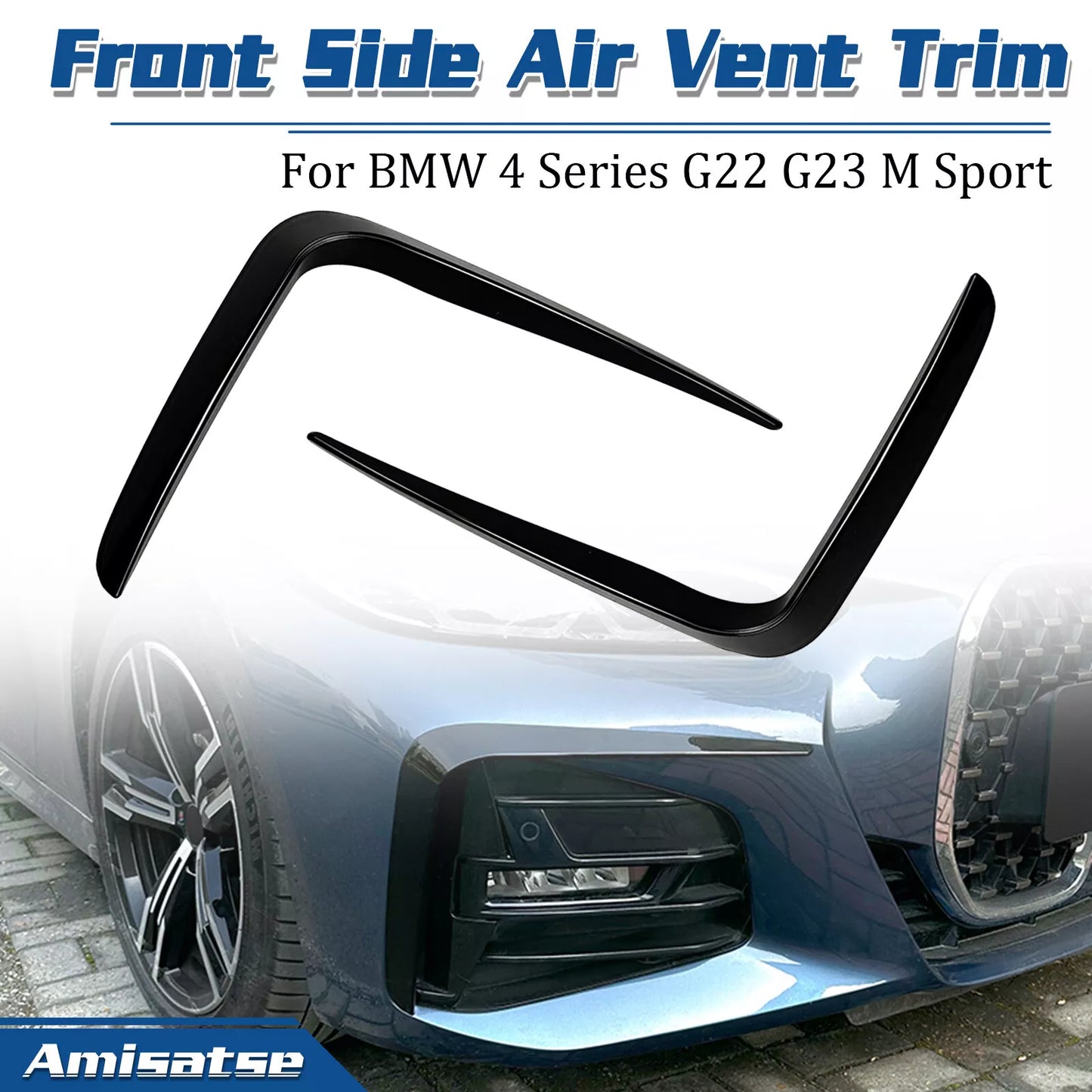Front Bumper Side Air Vent Trim for BMW 4 Series G22 G23 M Sport (2020-2023)