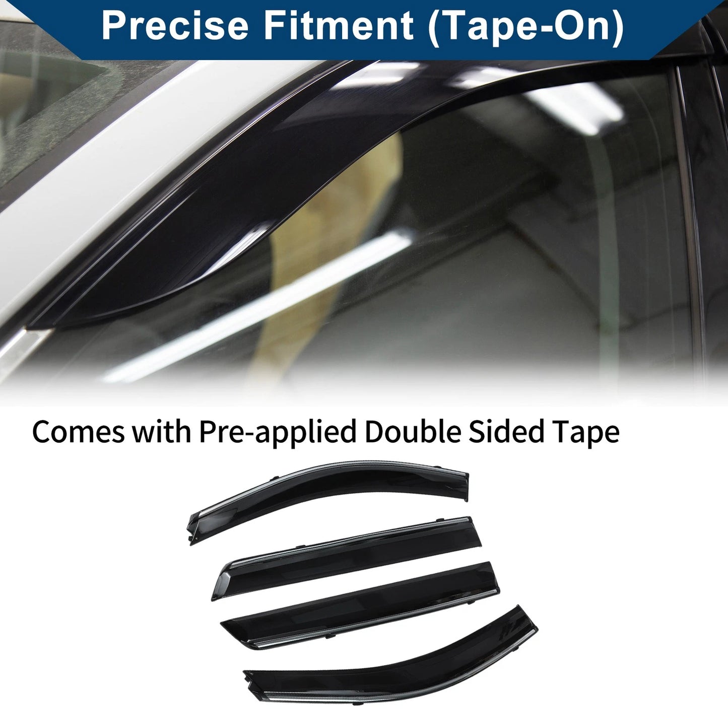 Car Window Deflectors for Hyundai Santa Fe Side Window Vent Visors (2007-2012)