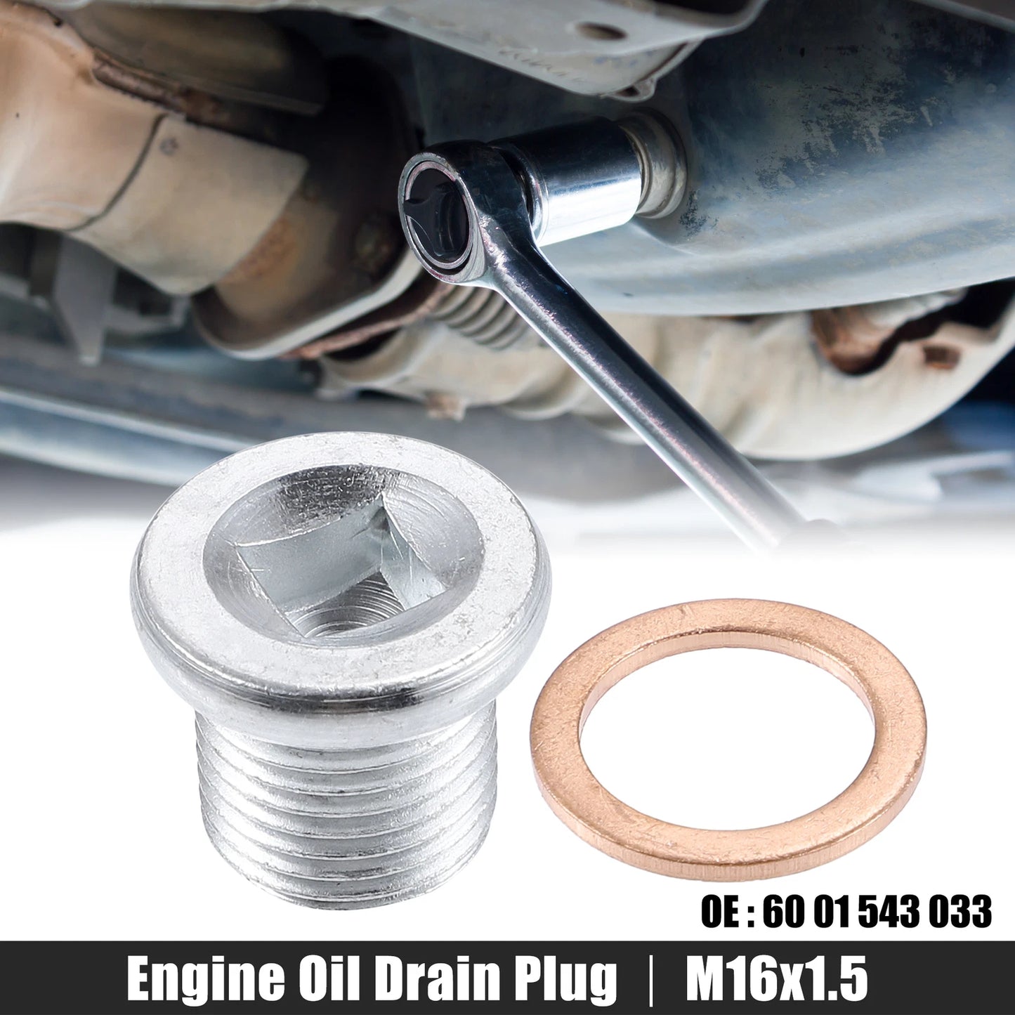 M16x1.5 Steel Engine Oil Drain Plug Screw & Gasket for Nissan