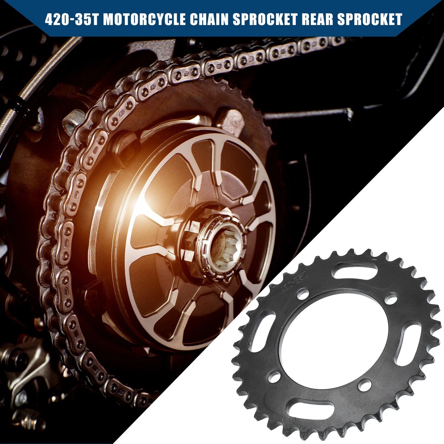 420 Pitch 35 Tooth 76mm Motorcycle Chain Sprocket Rear for Dirt Bike