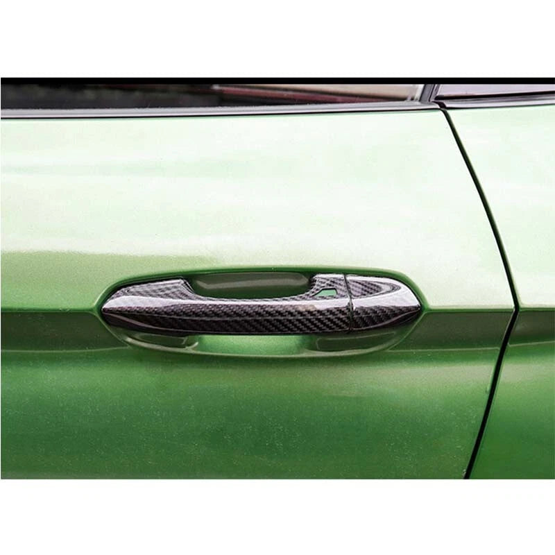 Carbon Fiber Exterior Door Handle Cover Caps Trim For Ford Mustang 2015-2018