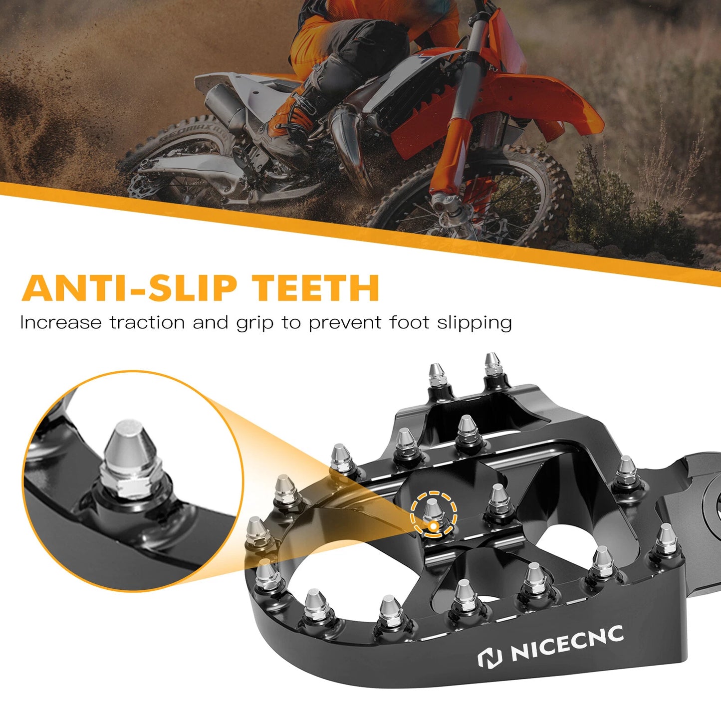 CNC Extender Foot Pegs for KTM 125 250 350 450 500 530 EXC EXC-F (1998-2016)
