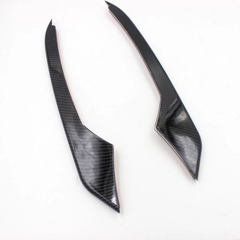 Carbon Fiber Style Front Fog lamp Light Brow Eyelids Trim For Mustang 2015-2018