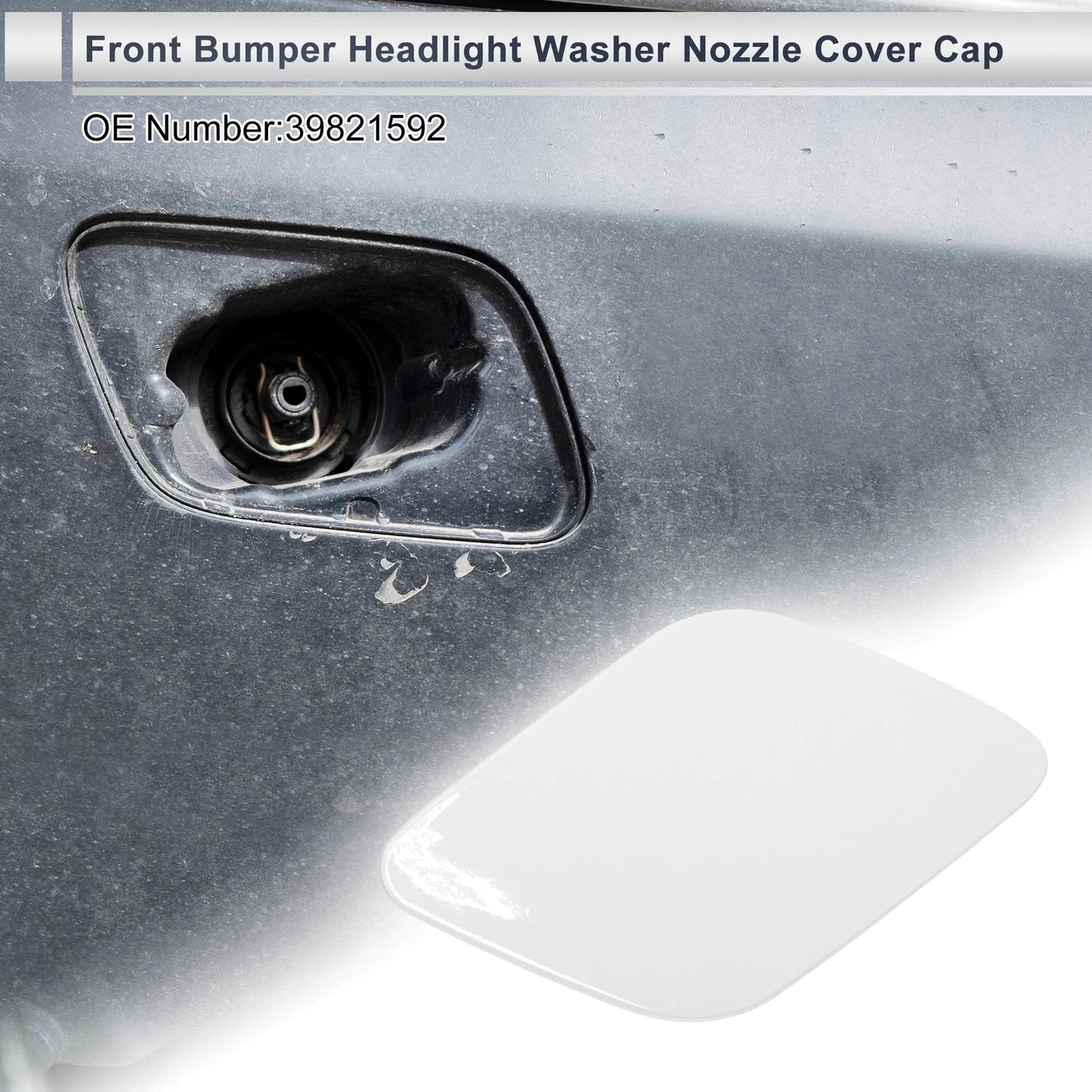 White Front Right Bumper Headlight Washer Nozzle Cover for Volvo XC60 (2010-2023)