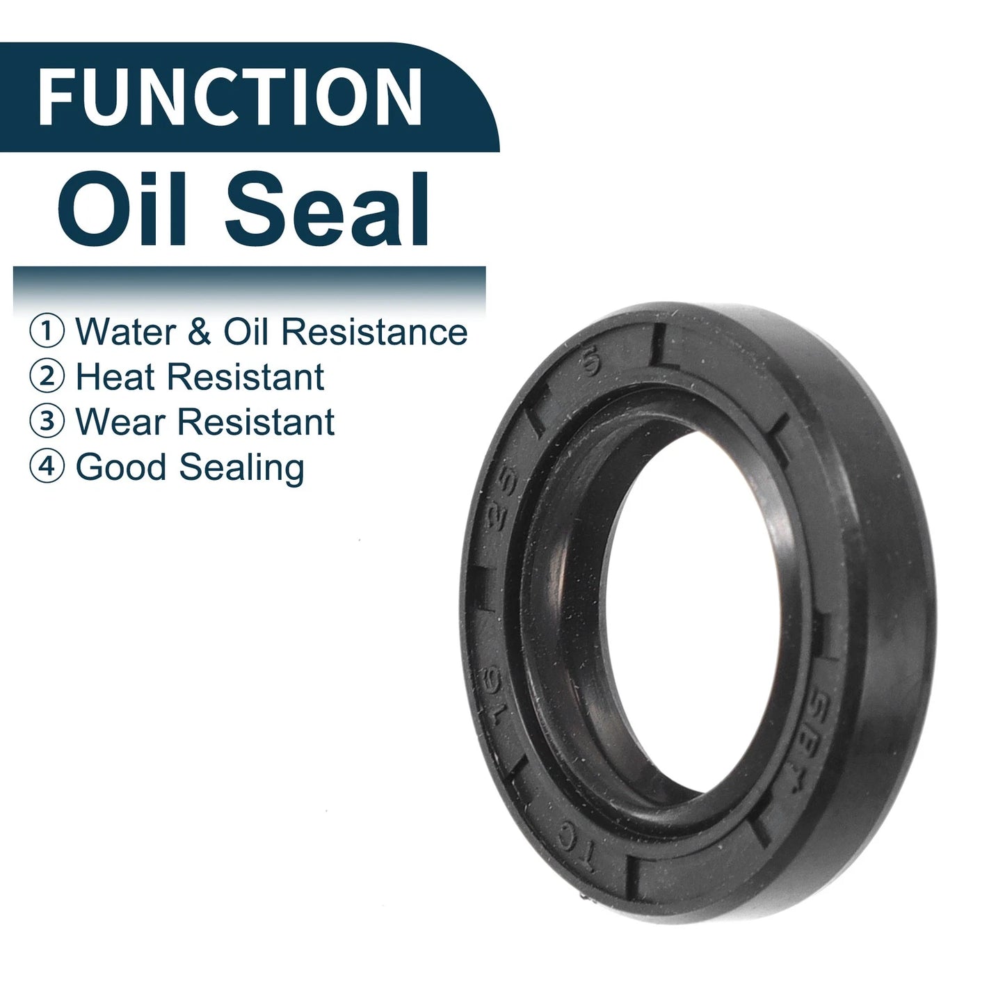 Oil Seal 16x25x5mm NBR Black 5Pcs for Make Model