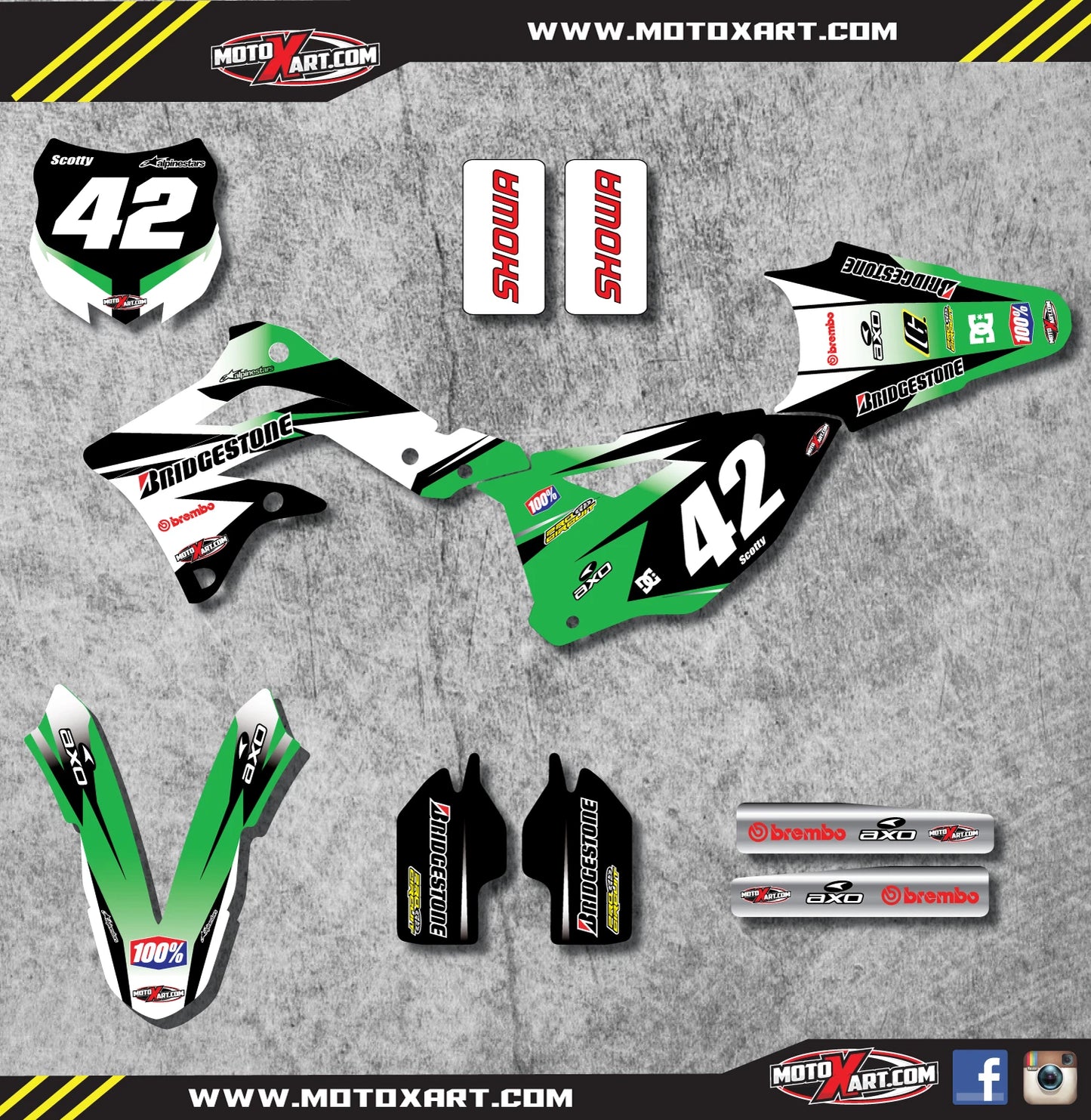 Full Graphics Kit Decals for KXF 450 (2013-2015)