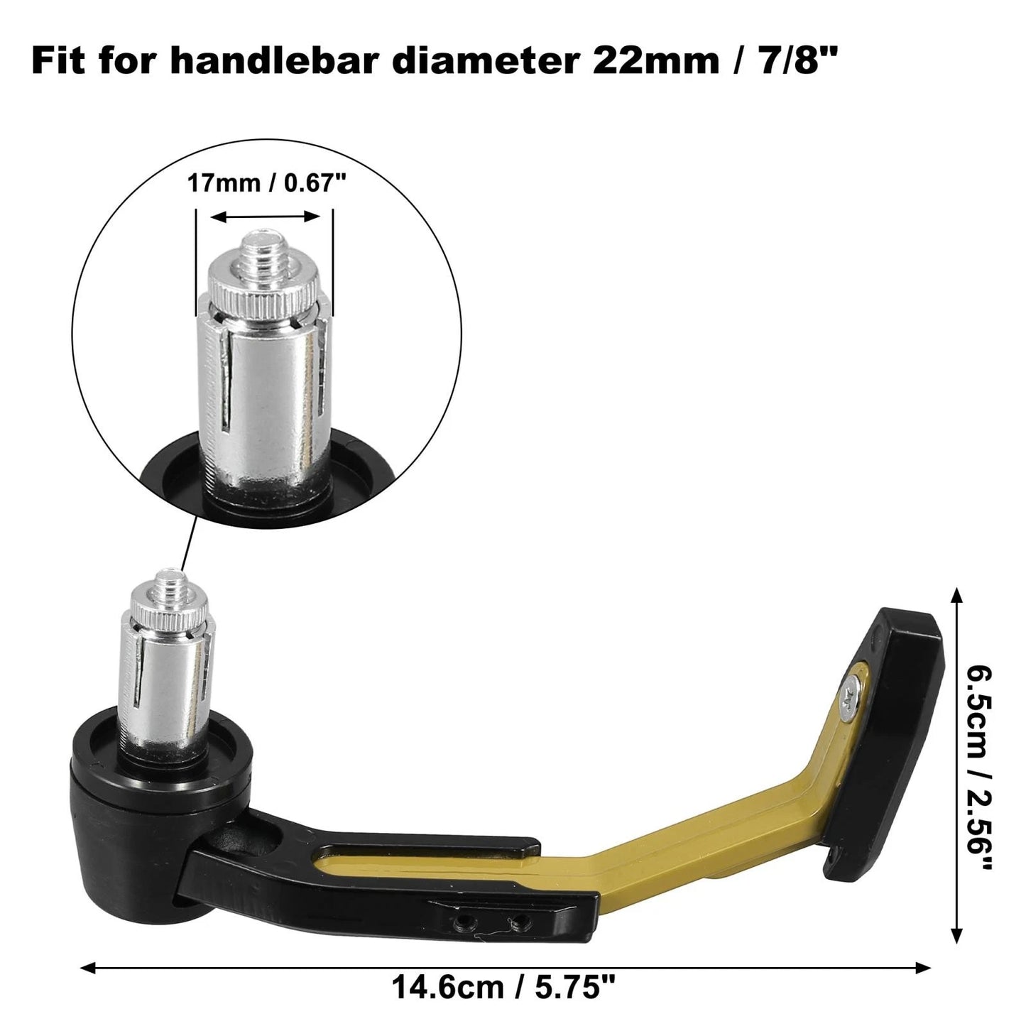 Pair / 7/8" 22mm / Motorcycle Brake Lever Guard Handlebar Protector Clutch Gold Tone for Bike