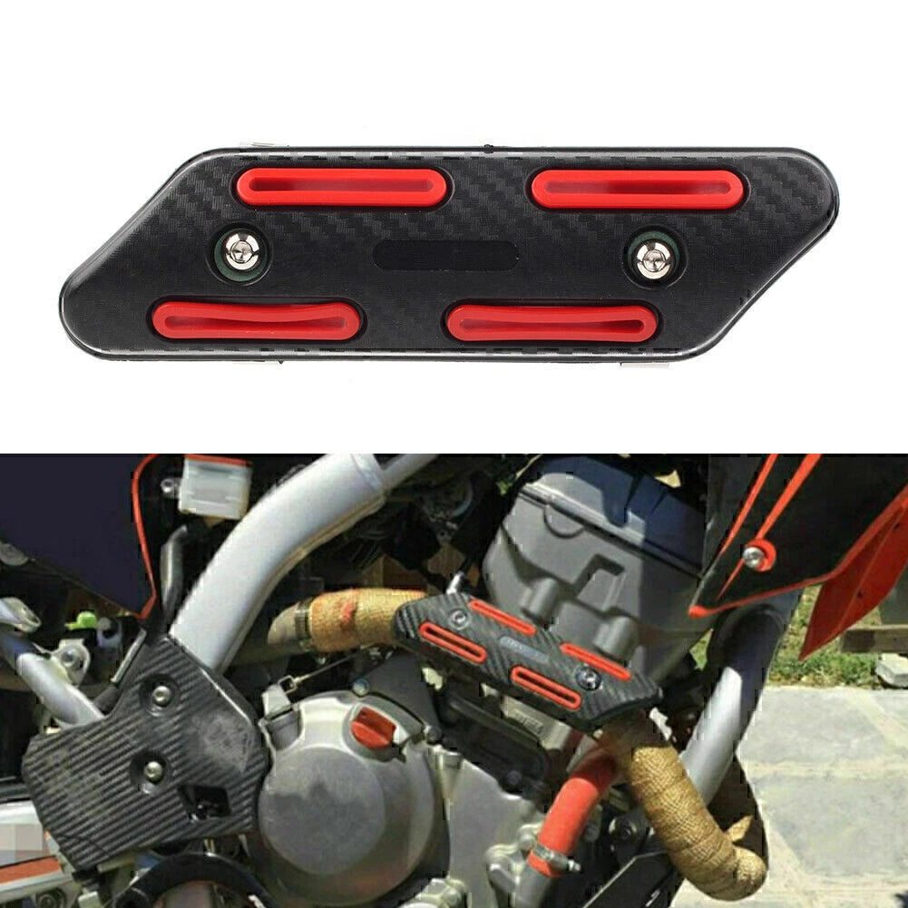 Exhaust Muffler Pipe Heat Shield Cover for Motor - Red Anti-Scalding