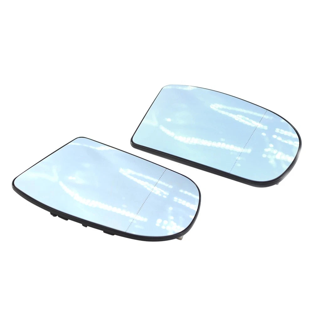 Wide Angle Heated Door Mirror Glass Blue for Benz C E Class W203 W211 (2001-2007)
