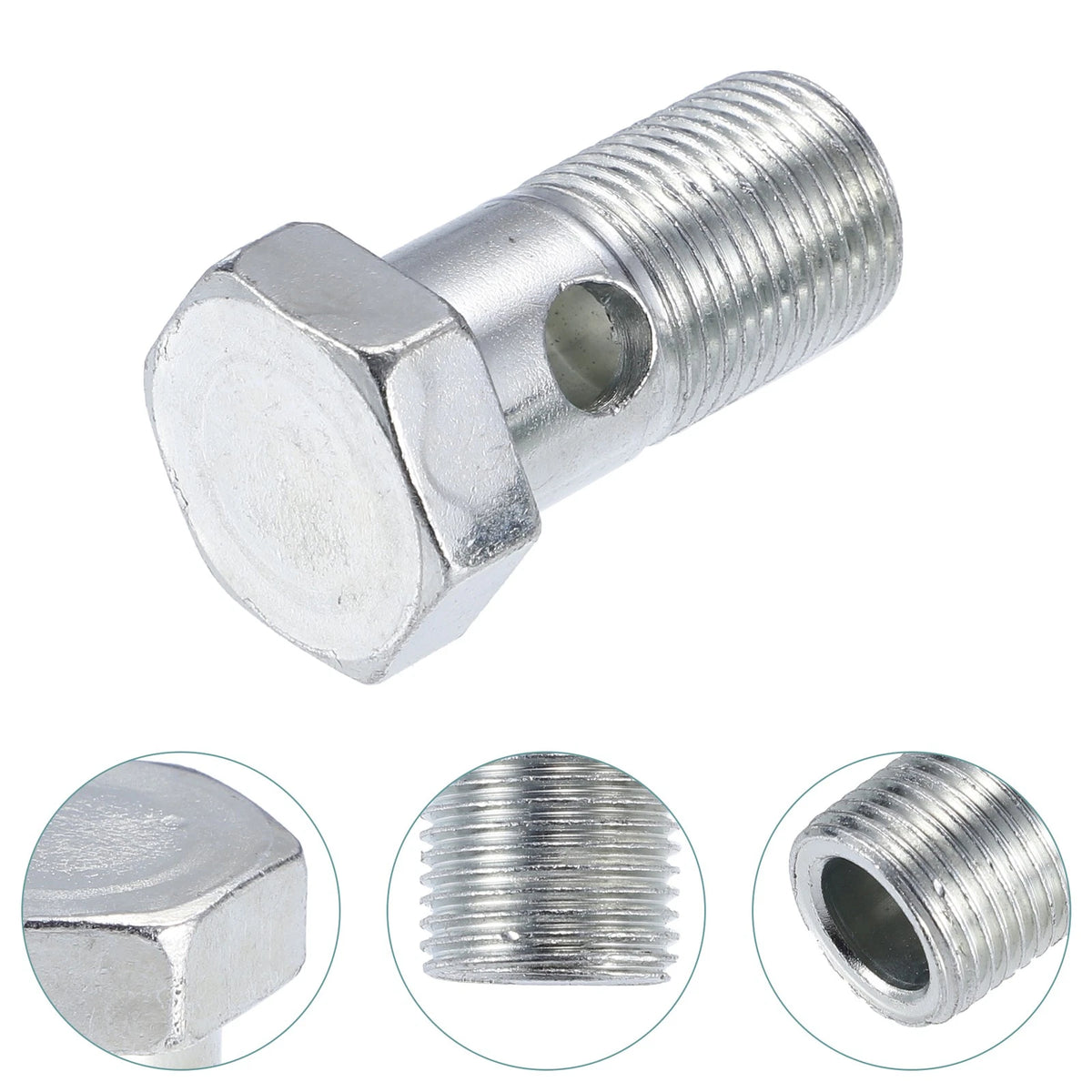 2 x M18x1.5 43mm Length Motorcycle Hollow Screws with Washers for Motorcycle