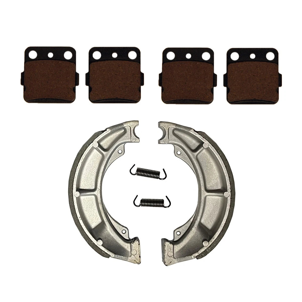 2 x Front Brake Pads & Rear Brake Shoes for Suzuki Quadsport 250 (2004–2009)