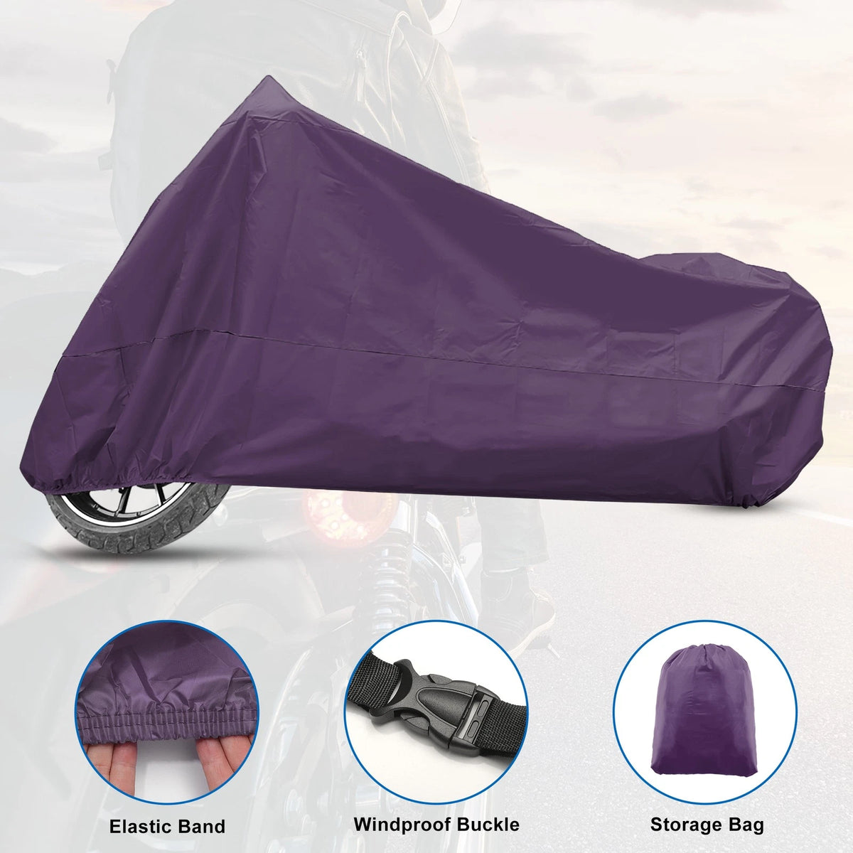 XXXL Motorcycle Cover for Make Model Universal Scooter Waterproof Purple