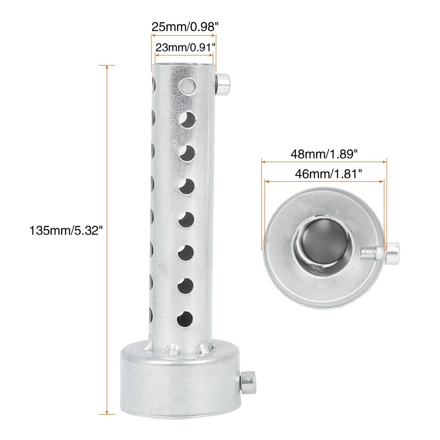 48mm OD Exhaust Insert Pipe Baffle Removable Muffler Galvanized Iron
