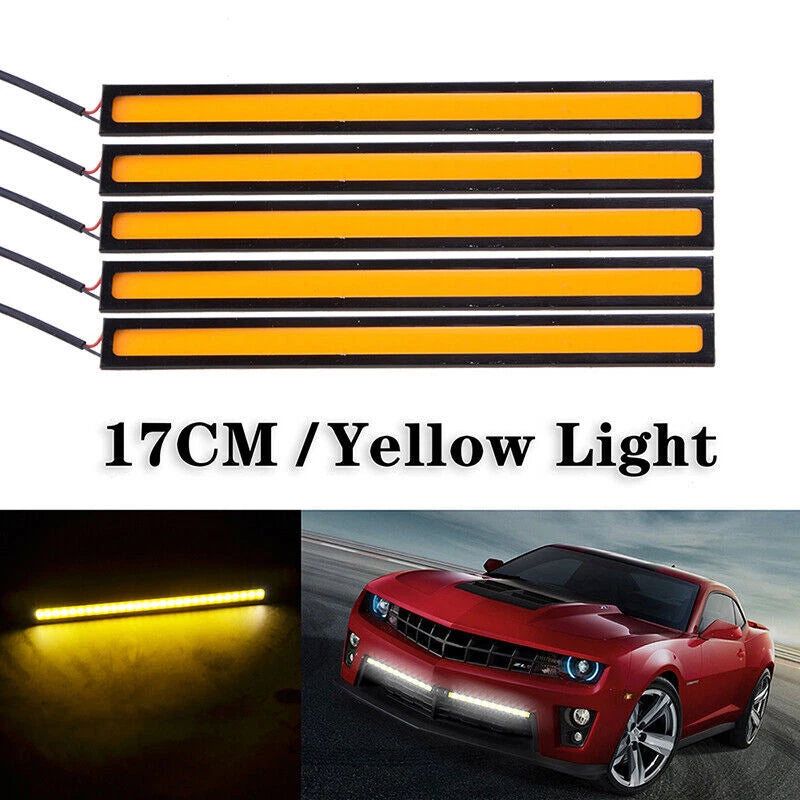 5 x Yellow LED Strip DRL Daytime Running Lights for Car - Waterproof