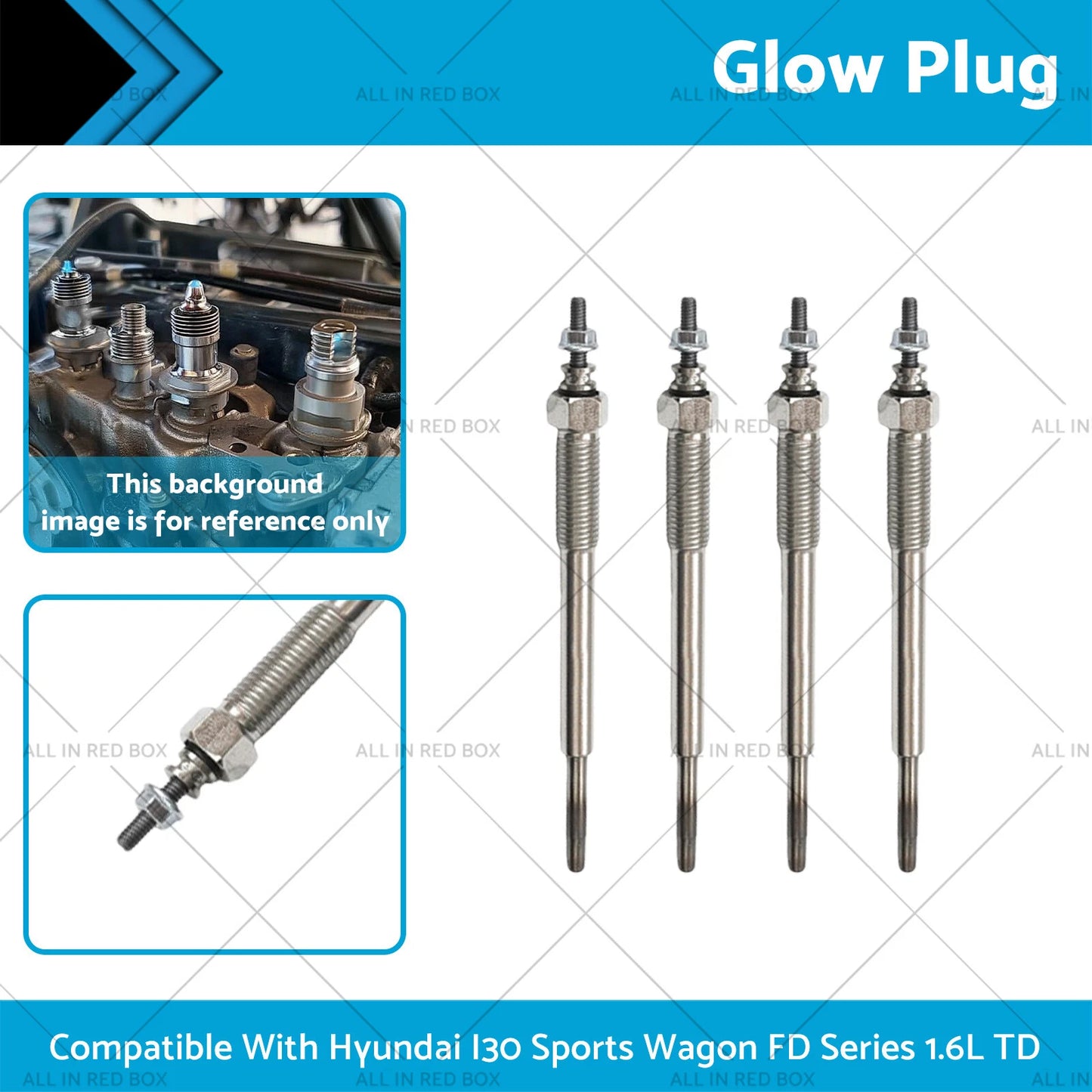 4 x Glow Plug Set for Hyundai I30 Sports Hatchback Wagon (2007-2012)
