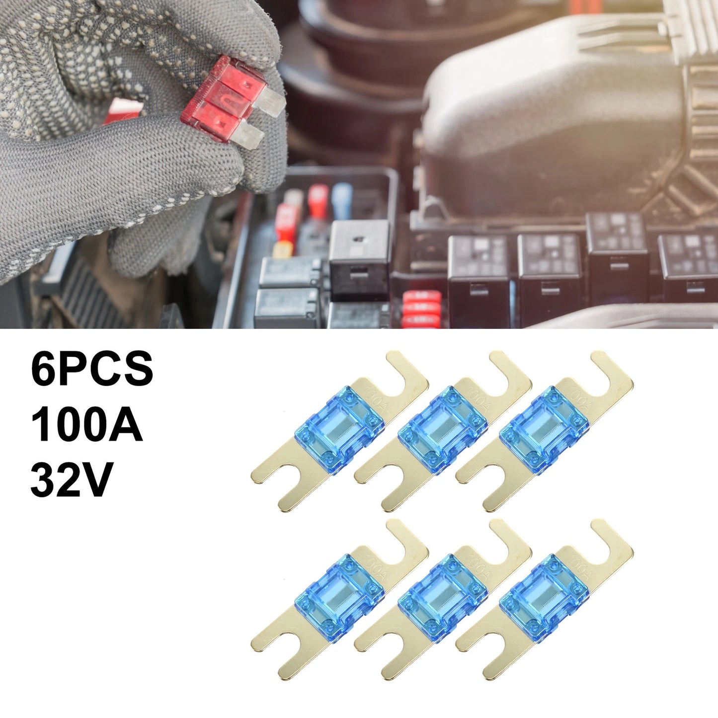 6 x 100A AFS Mini ANL Fuses for Car Truck Motorcycle Boat Audio