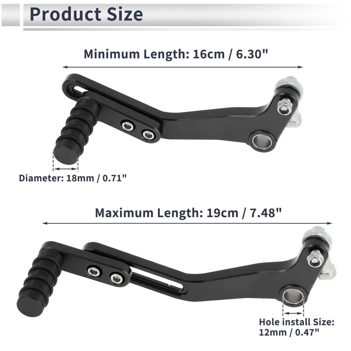 Gear Shifter Lever Black for Kawasaki NINJA 400 (2018–2023)
