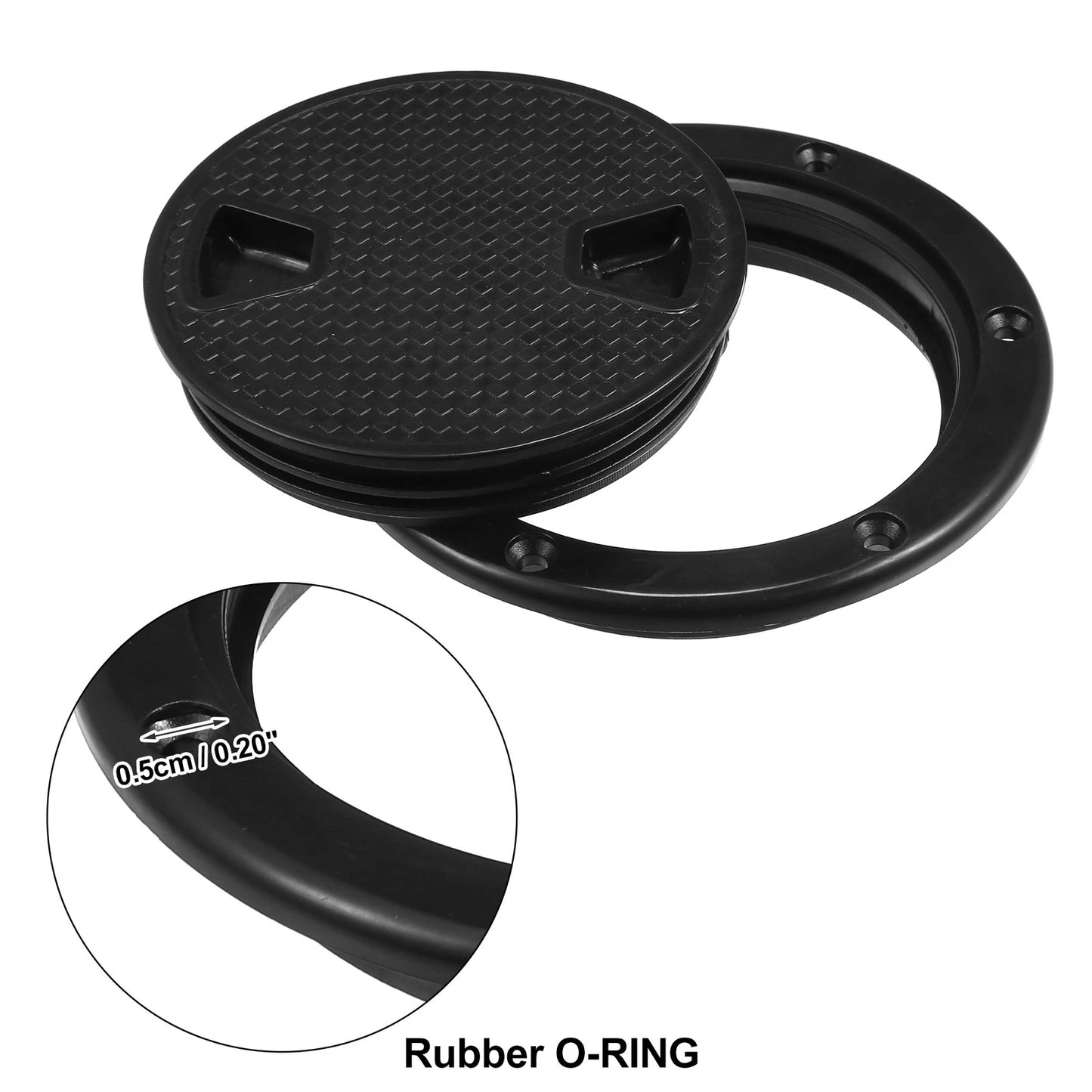 Deck Plate Hatch 4" Boat Inspection Hatch Cover Black for Marine