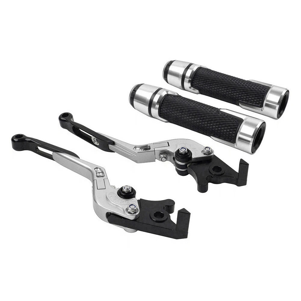 Silver Extendable Brake Clutch Levers Grip Set for Speed Twin (2019-2023)