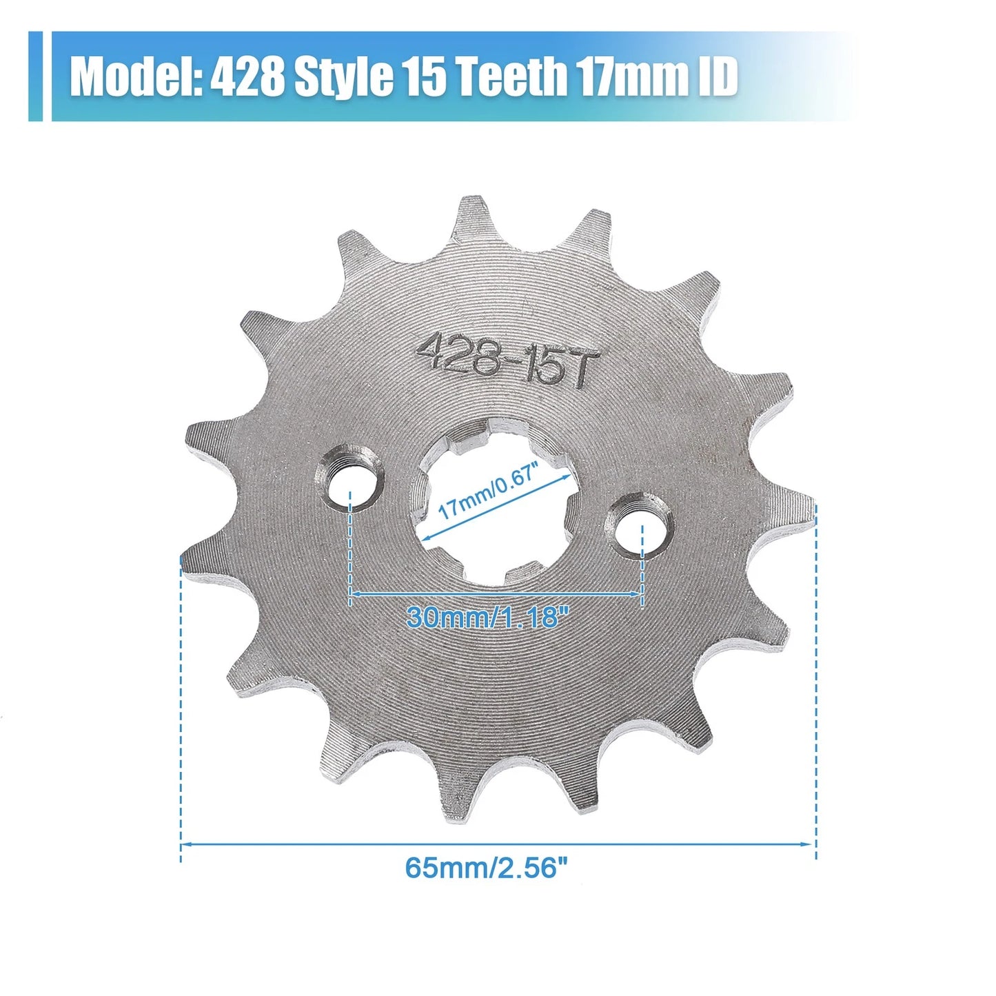 15T 17mm ID Front Engine Sprocket Set for Dirt Pit Bike ATV