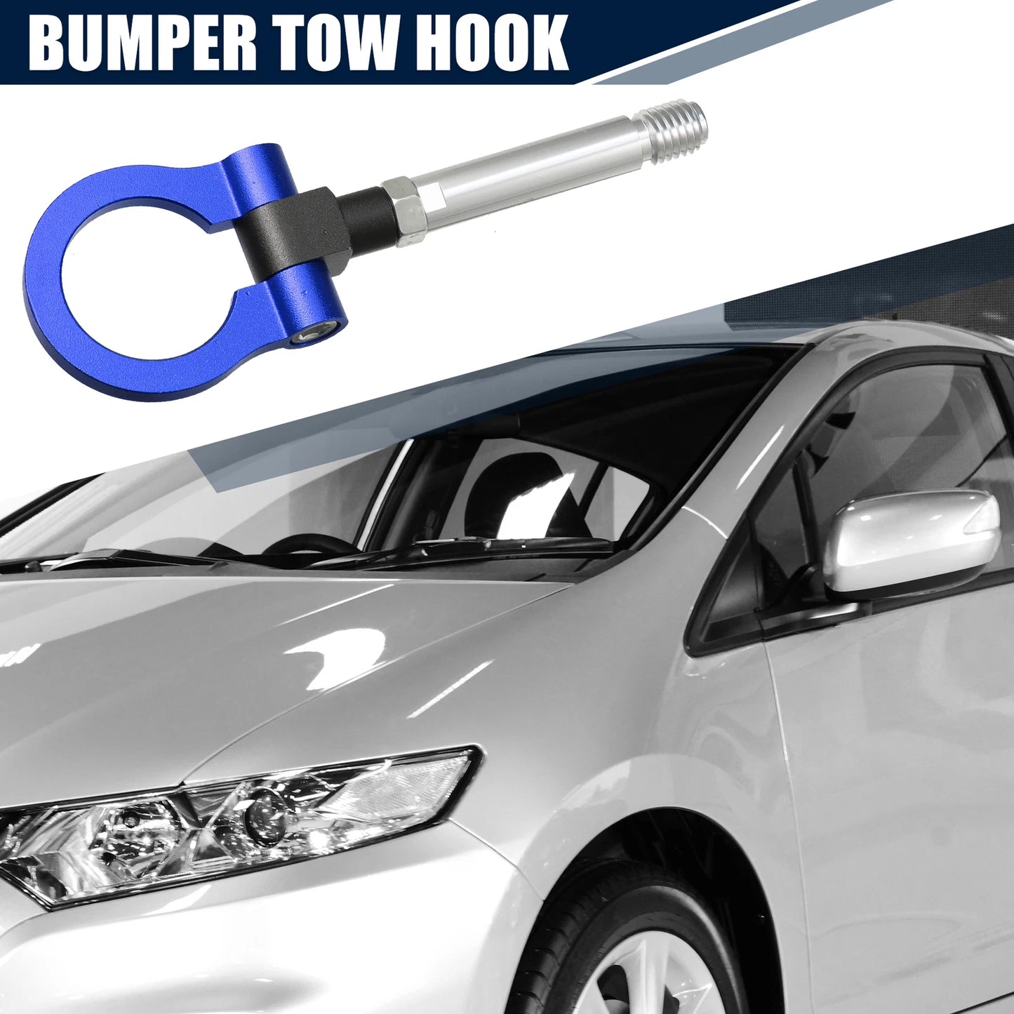 Blue Round Front Rear Bumper Trailer Ring Eye Towing for Honda Fit (2009-2014)