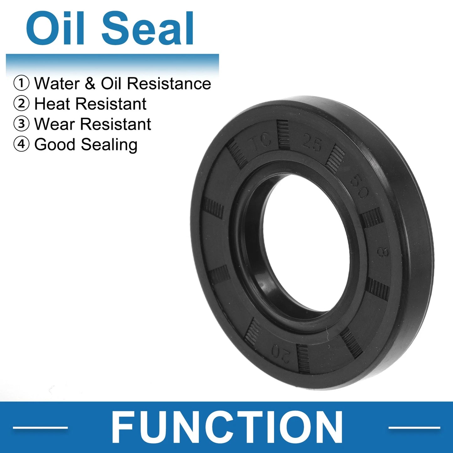 Oil Seal 5 x 25x50x8mm Black Seal Ring Rotary Shaft Nitrile Rubber for Make Model