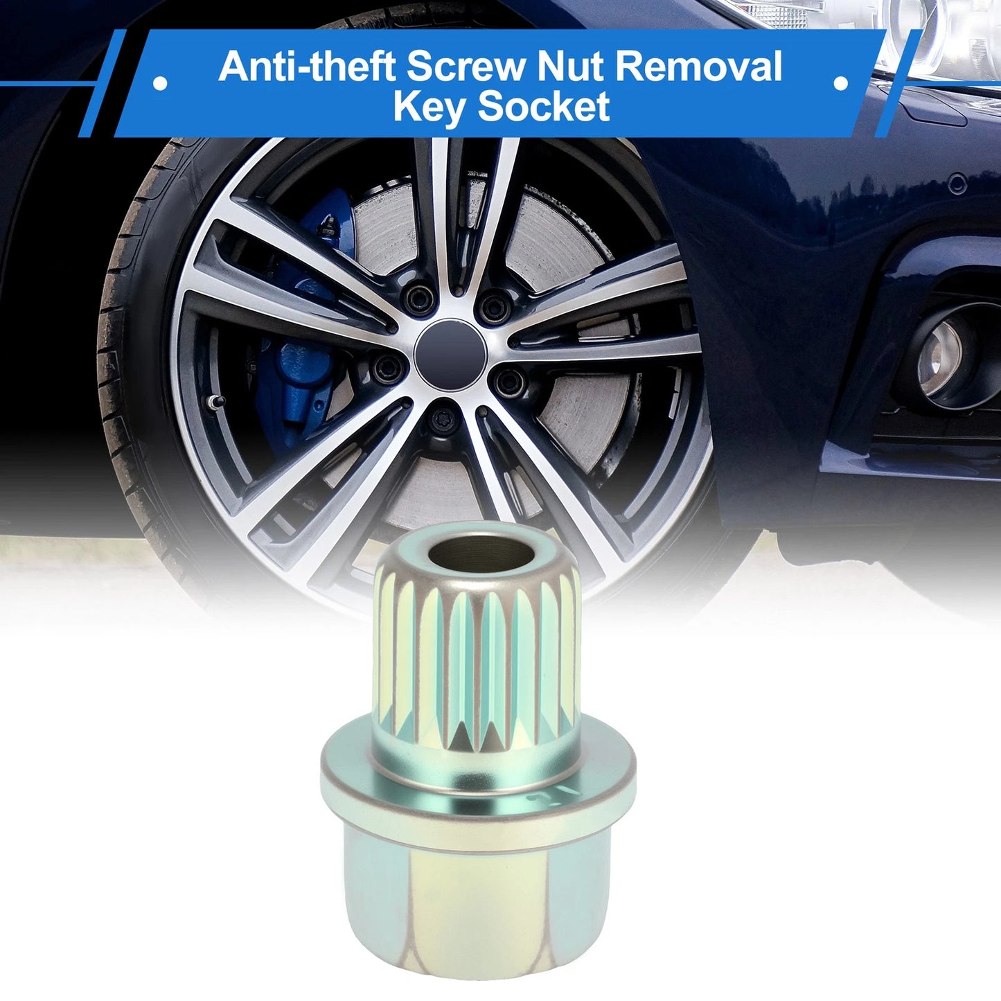 Wheel Lock Lug Nut Anti Theft Removal Key Socket Adapter for BMW