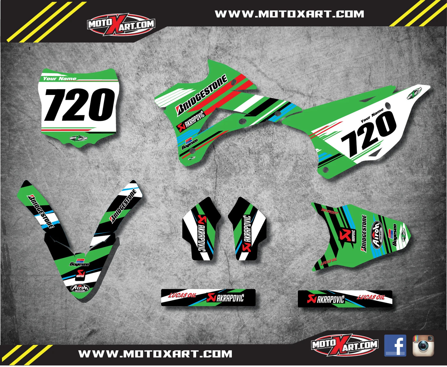 Custom Graphics Kit for 2014-2018 Kawasaki KX 85 - RUFF STYLE Decals