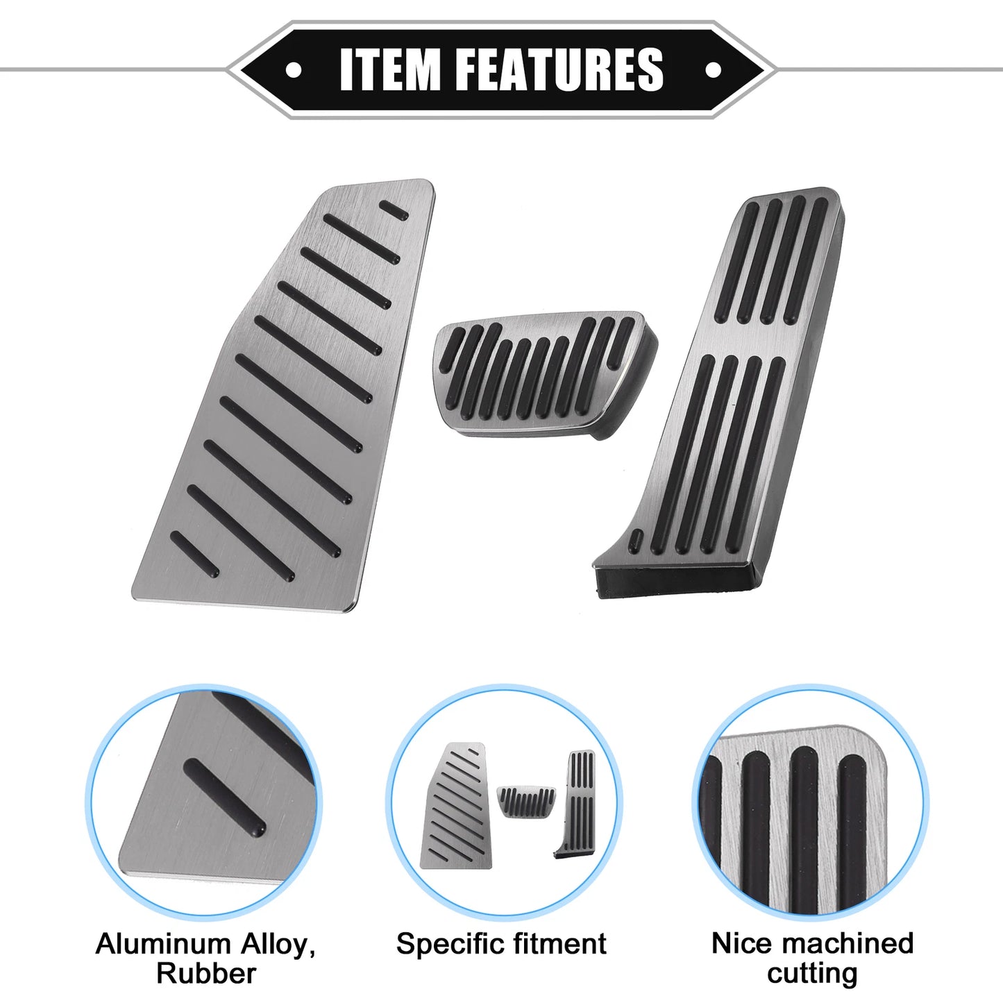 Gas Brake Footrest Pedal Pad for Toyota Rav4 (2019-2023) Aluminum Alloy Silver