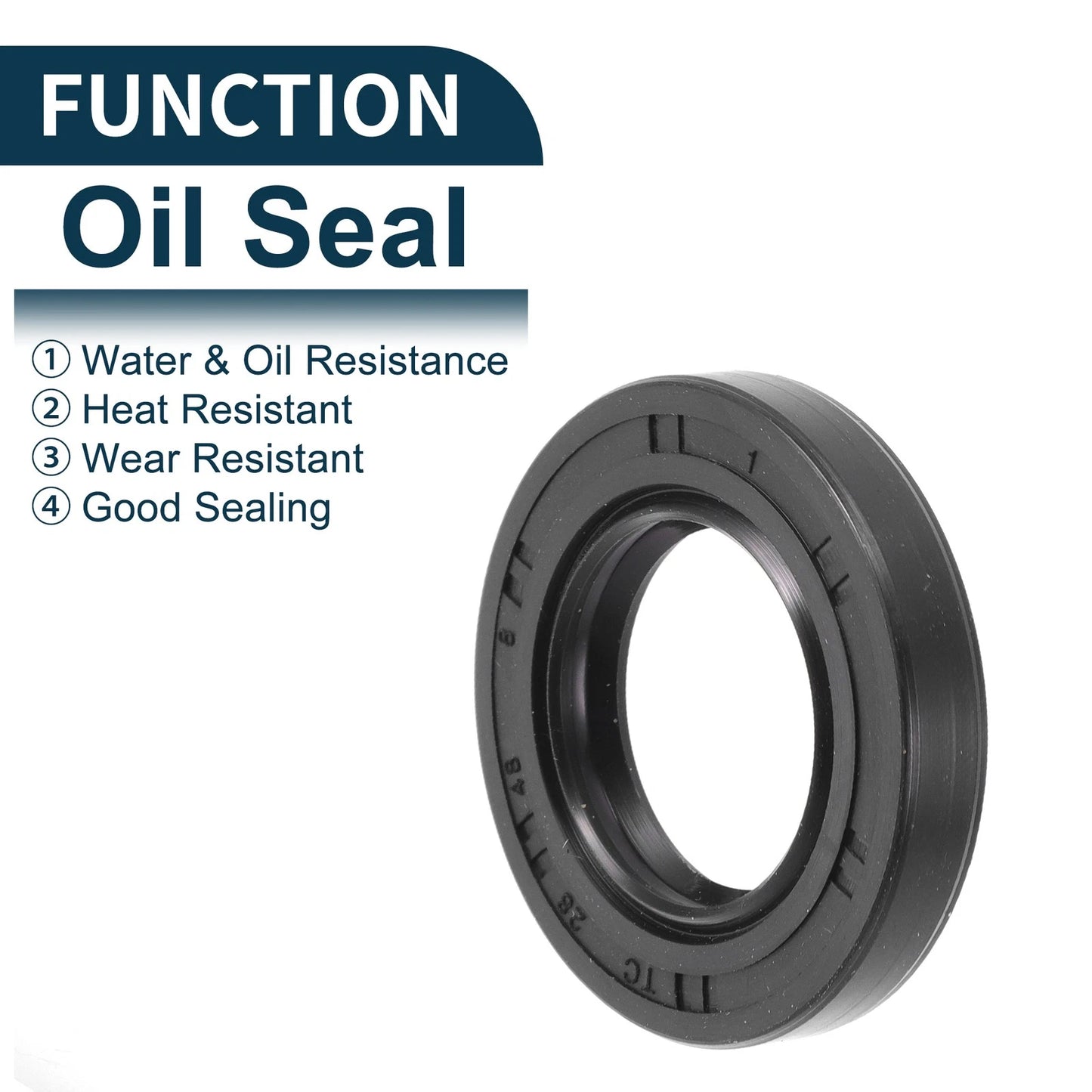 Oil Seal / 28x48x8mm / Seal Ring Rotary Shaft Seal NBR Rubber Black 5Pcs