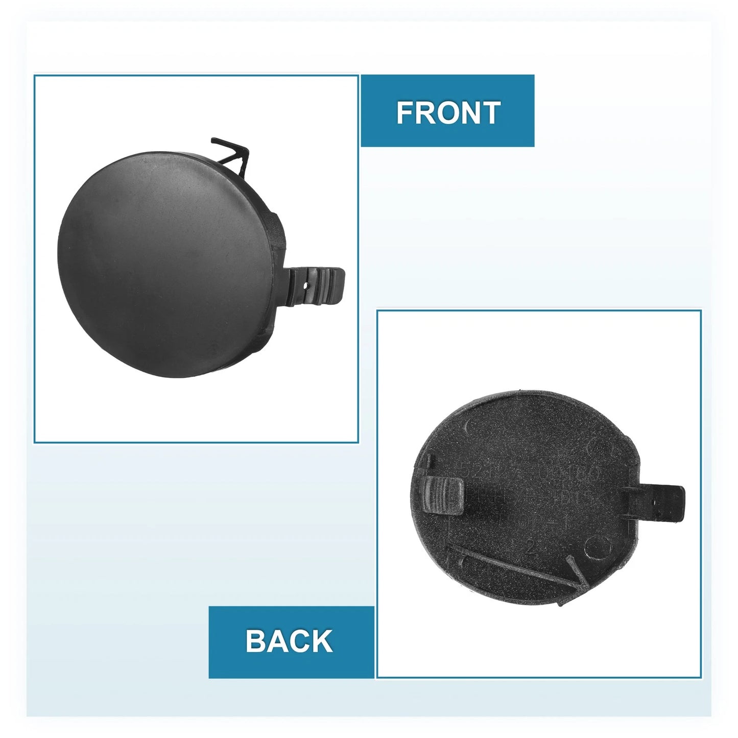 Black Front Bumper Tow Hook Cover for Toyota Yaris (2007–2010)