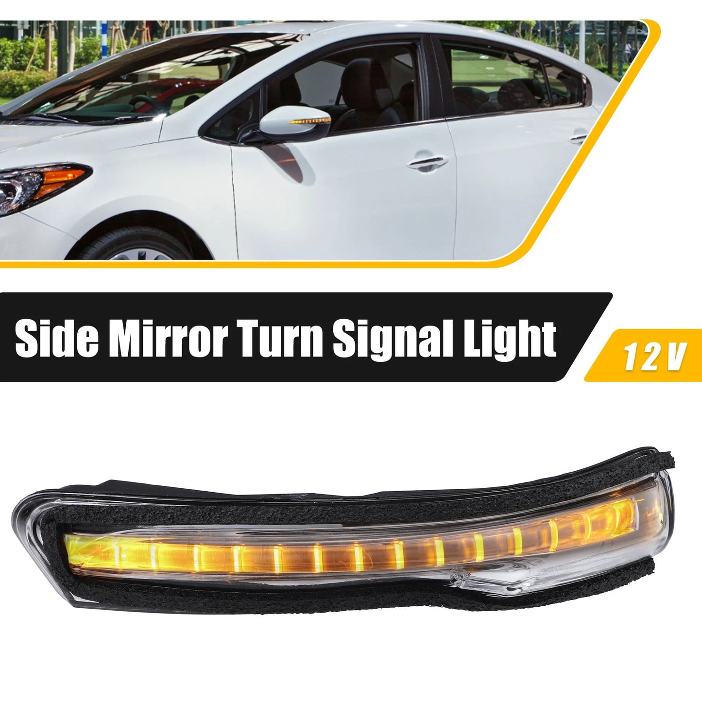 LED Left Side Mirror Turn Signal Amber Light for Kia Forte/Forte5 (2014-2018)