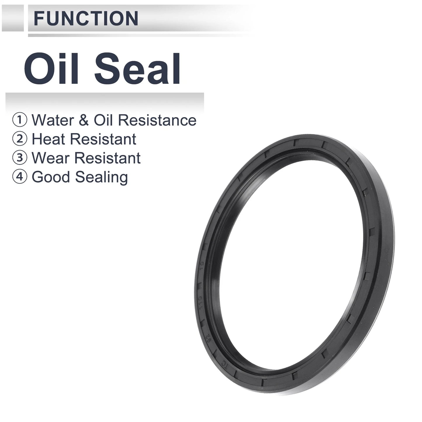 Oil Seal 92x110x10mm Nitrile Rubber Rotary Shaft Seal Black 5 Pcs