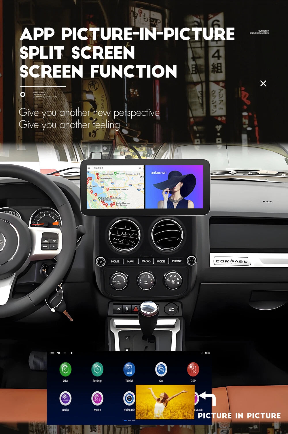 12.3'' Carplay Stereo Radio GPS for Jeep Compass Patriot (2010-2016)