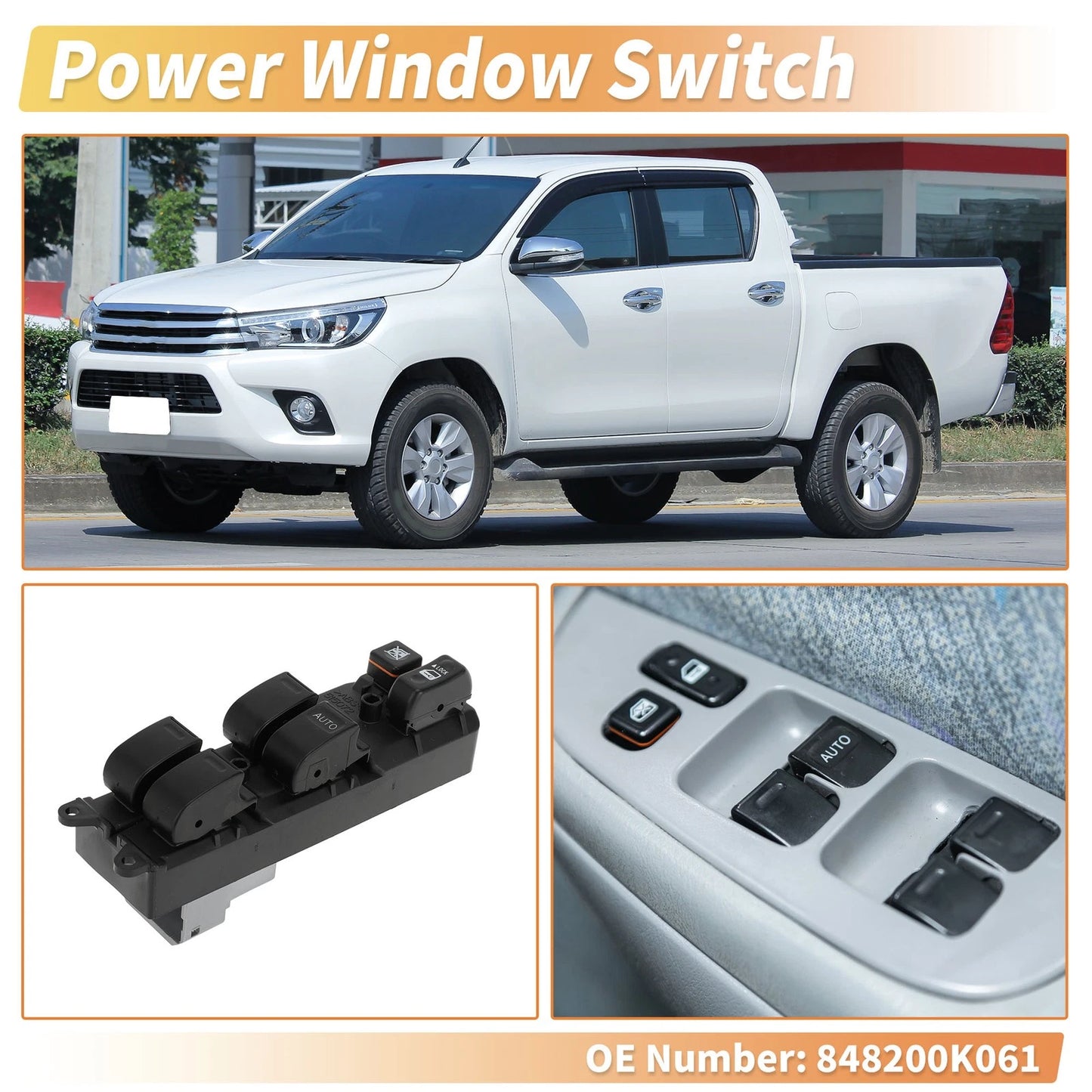 Power Window Switch for Toyota Hilux 2004-2009 (2 x Driver Side)