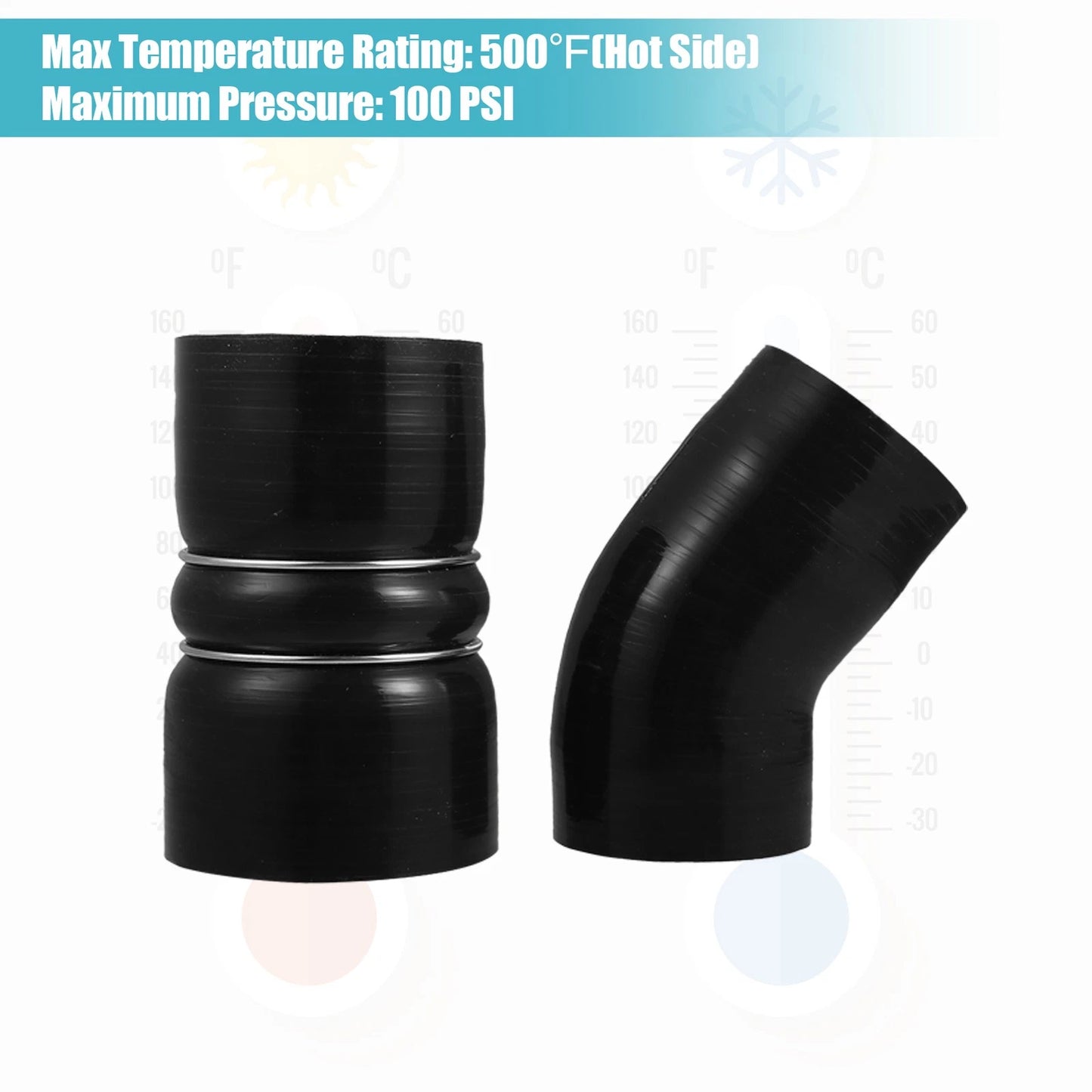 Car Hose Boot Set with T Bolt Clamp for Ford F250 Super Duty 6.0L Diesel