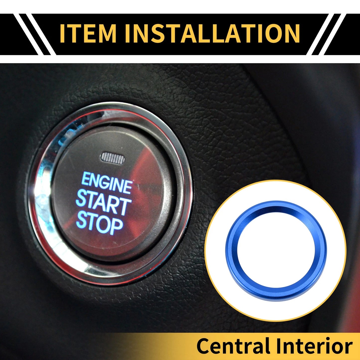 Engine Start Stop Button Cover Ring for Ford Maverick (2022) Blue