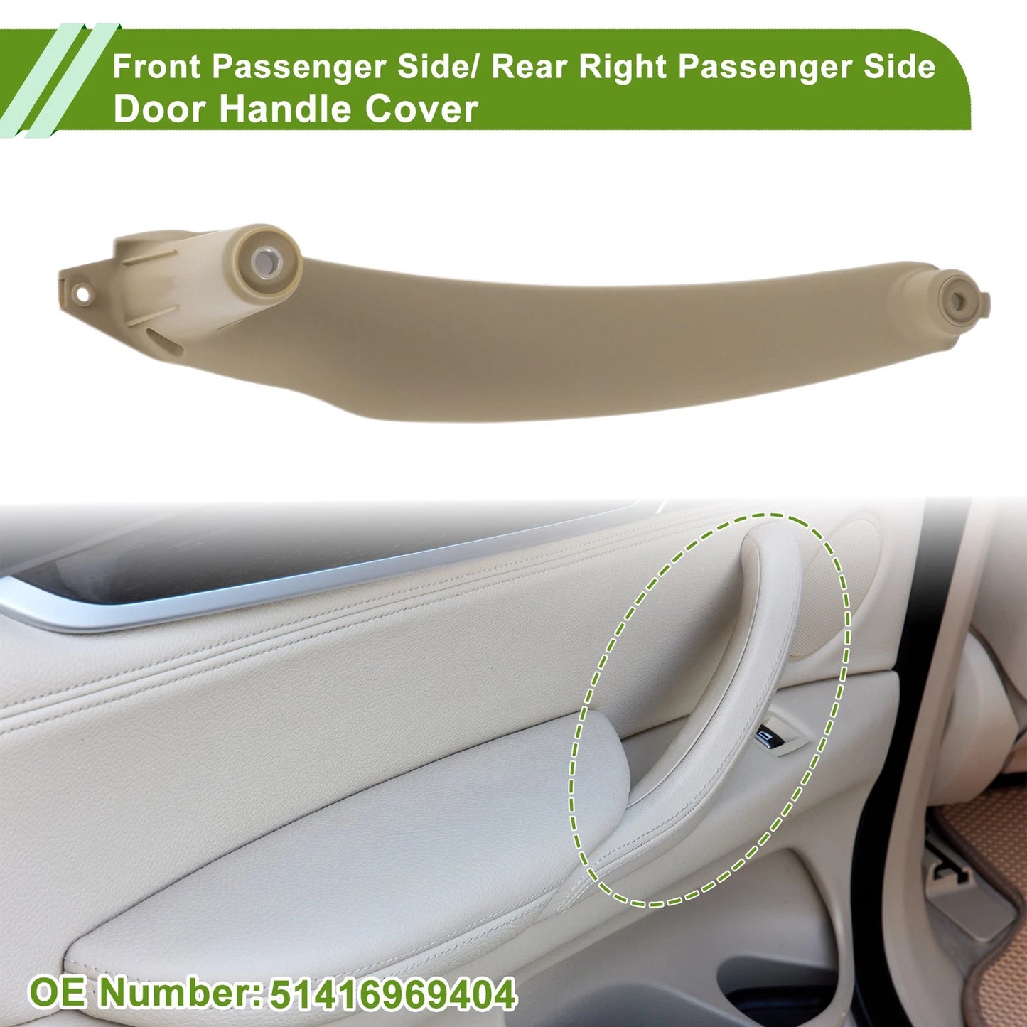 Door Panel Handle Trim Cover for BMW X5 (2007-2013) Beige