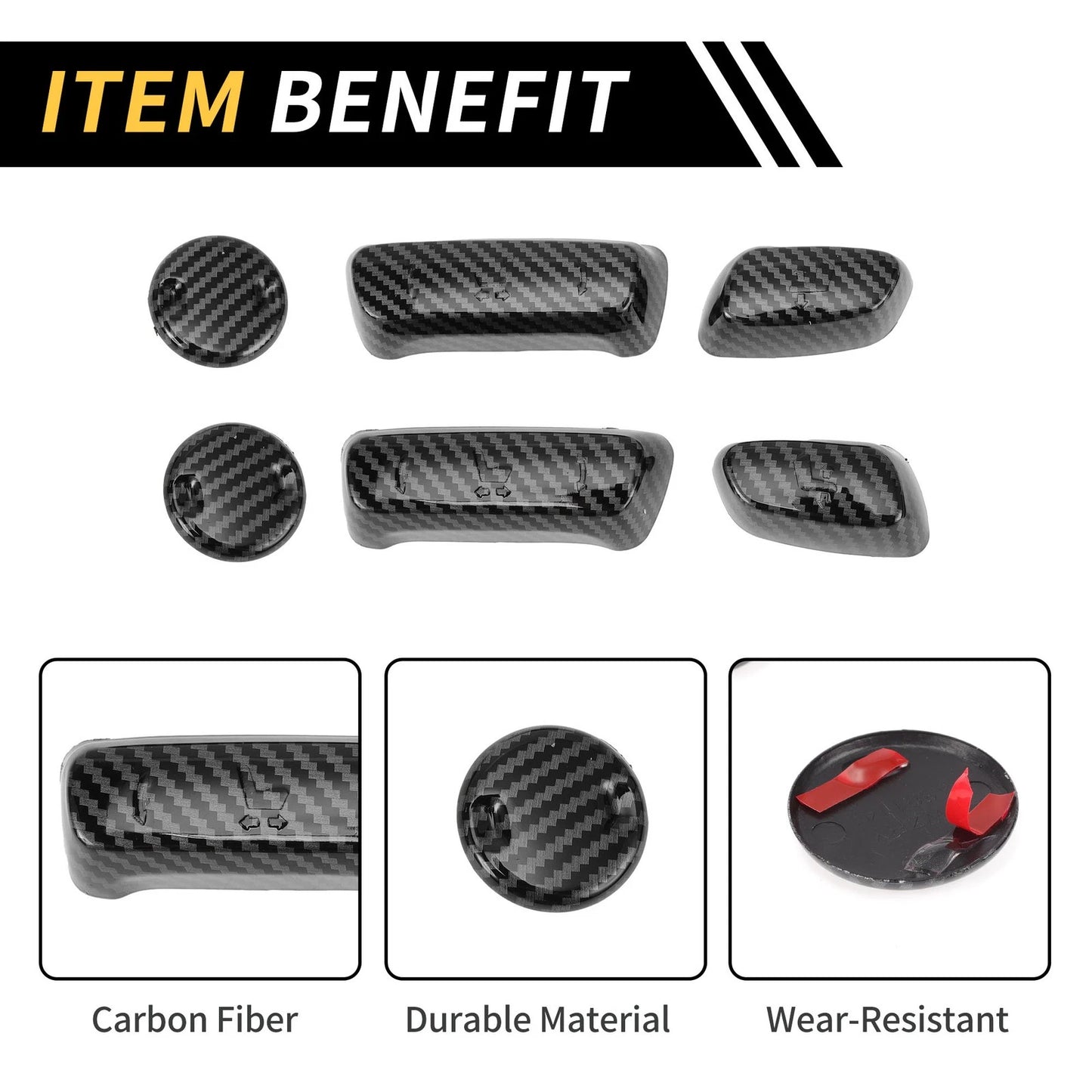Carbon Fiber Seat Adjustment Button Cover for Toyota Tundra (2014-2021)