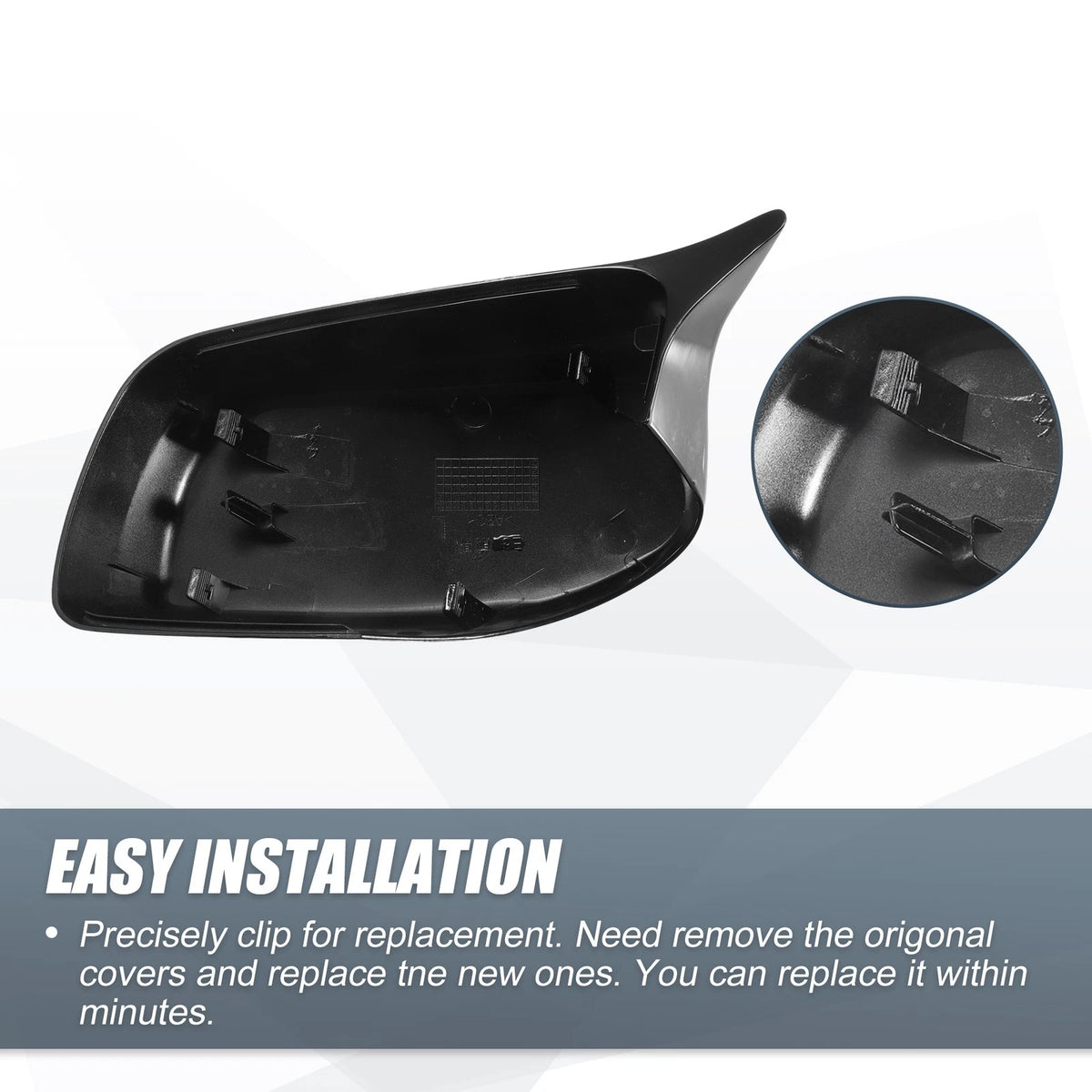 Rearview Mirror Cover Cap Gloss Black for BMW E60 E61 525i 530i 545i 550i
