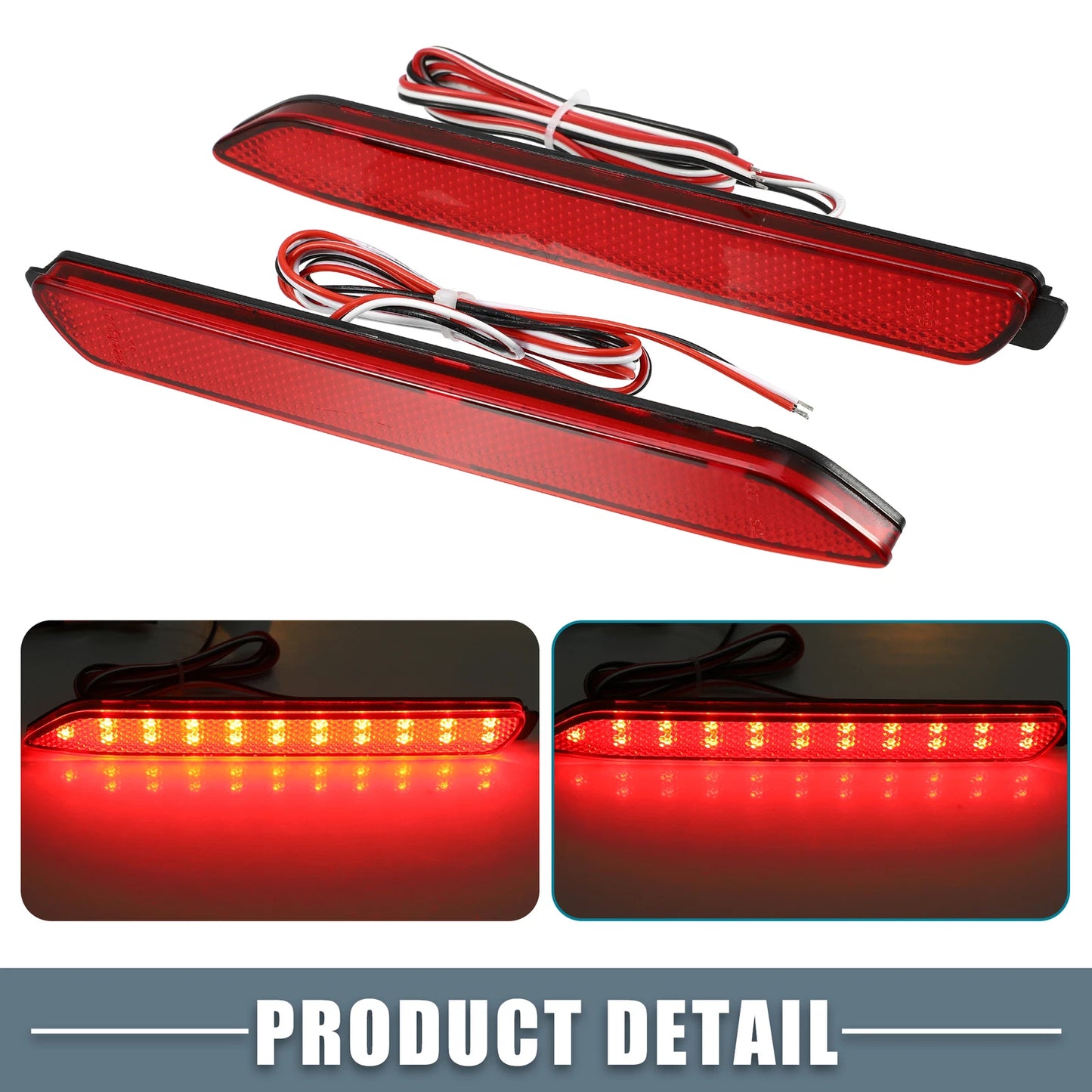 Rear Bumper Reflector LED Brake Tail Lights for Toyota RAV4 (2019)