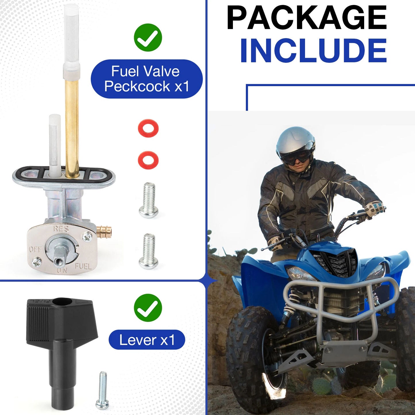 Fuel Valve Petcock & Lever for Yamaha Wolverine 350 YFM350X (2006–2009)